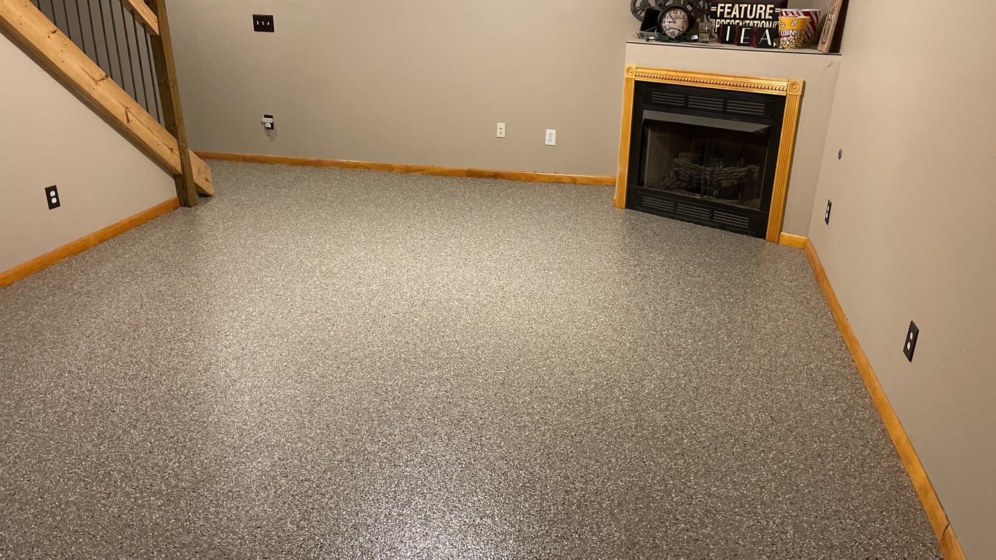 Basement Floor using Pebble Beach by Your1DayFloor.com