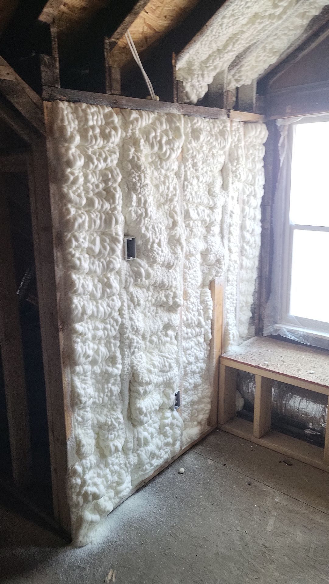 Interior spray foam application by SPF Services 