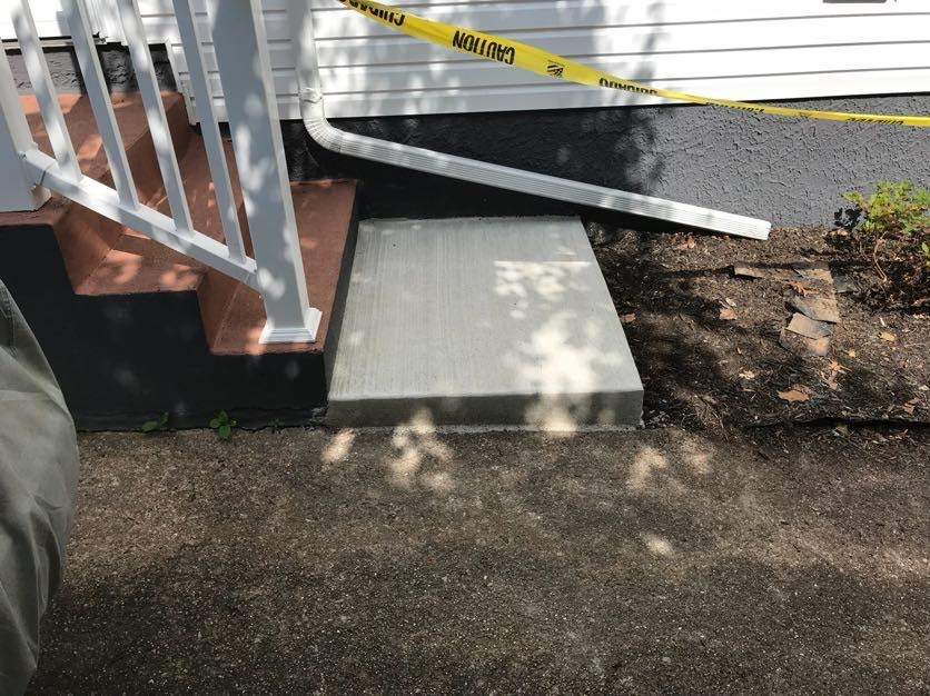 Exterior Repair using Concrete Pad/ walkway by Alpha Design Services