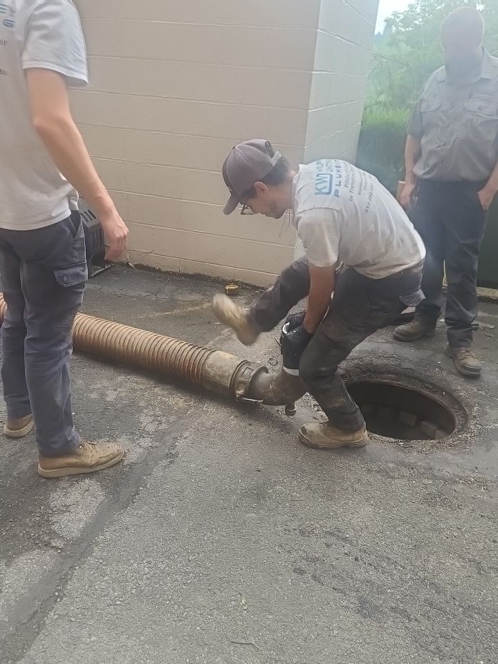 Sewer Repair using Perma-Liner through two manholes by Sureway Comfort John Wilcox Plumbing Heating Cooling