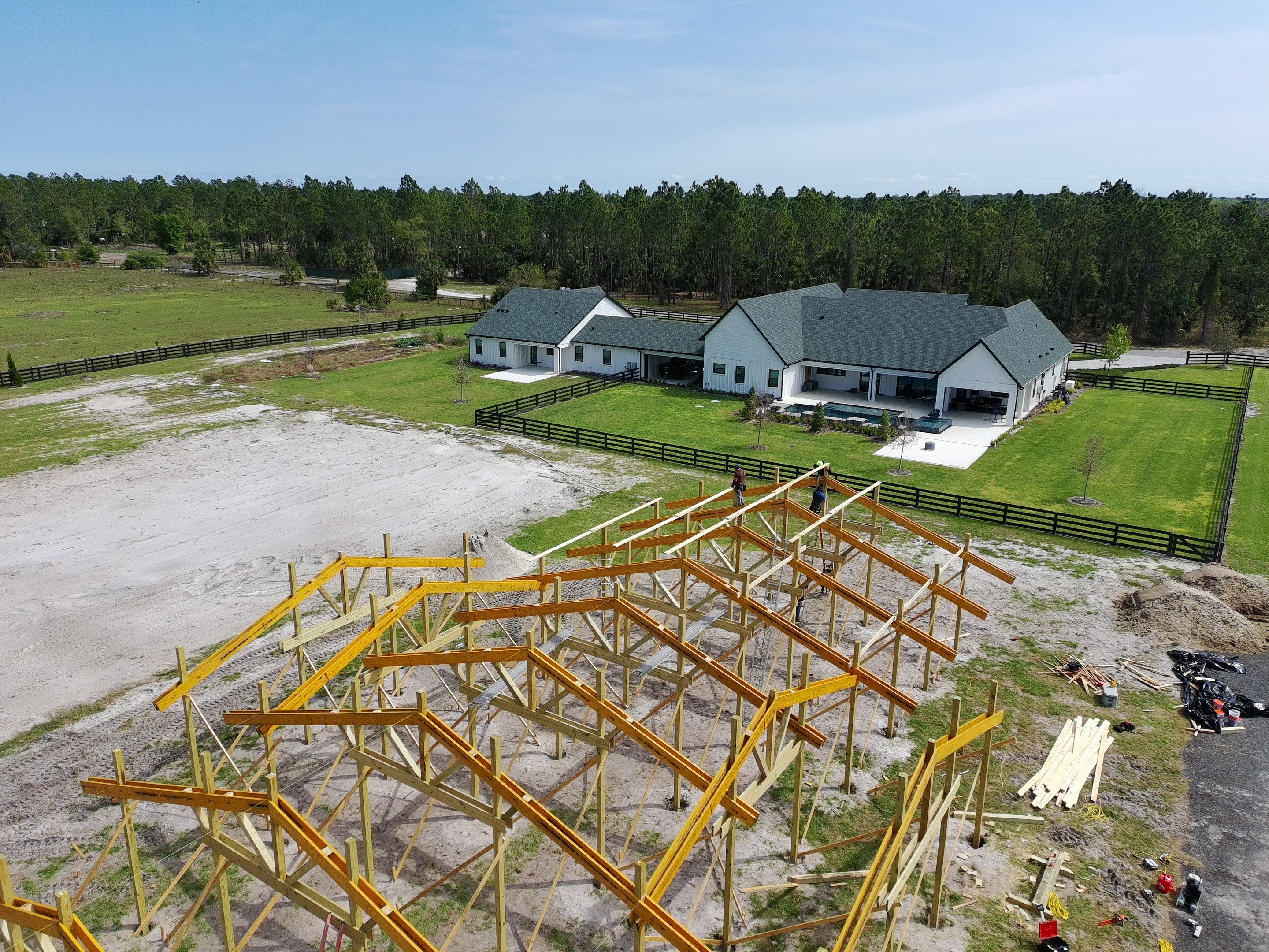 Custom Post-Frame Horse Barn and Shingle Roof Installation in Geneva by Fortified Roofing Solutions Corp.