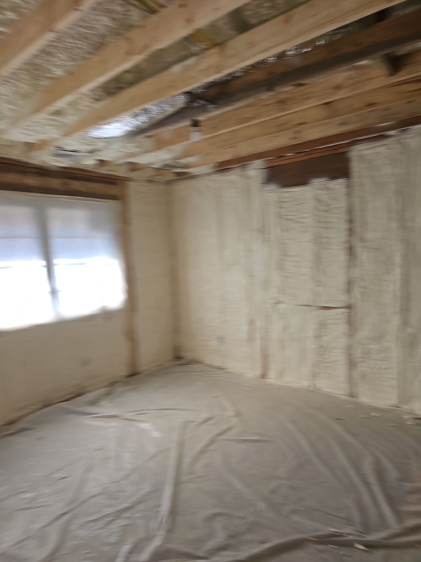 Basement Exterior Walls using Closed Cell Spray Foam by NYS Foam & Energy