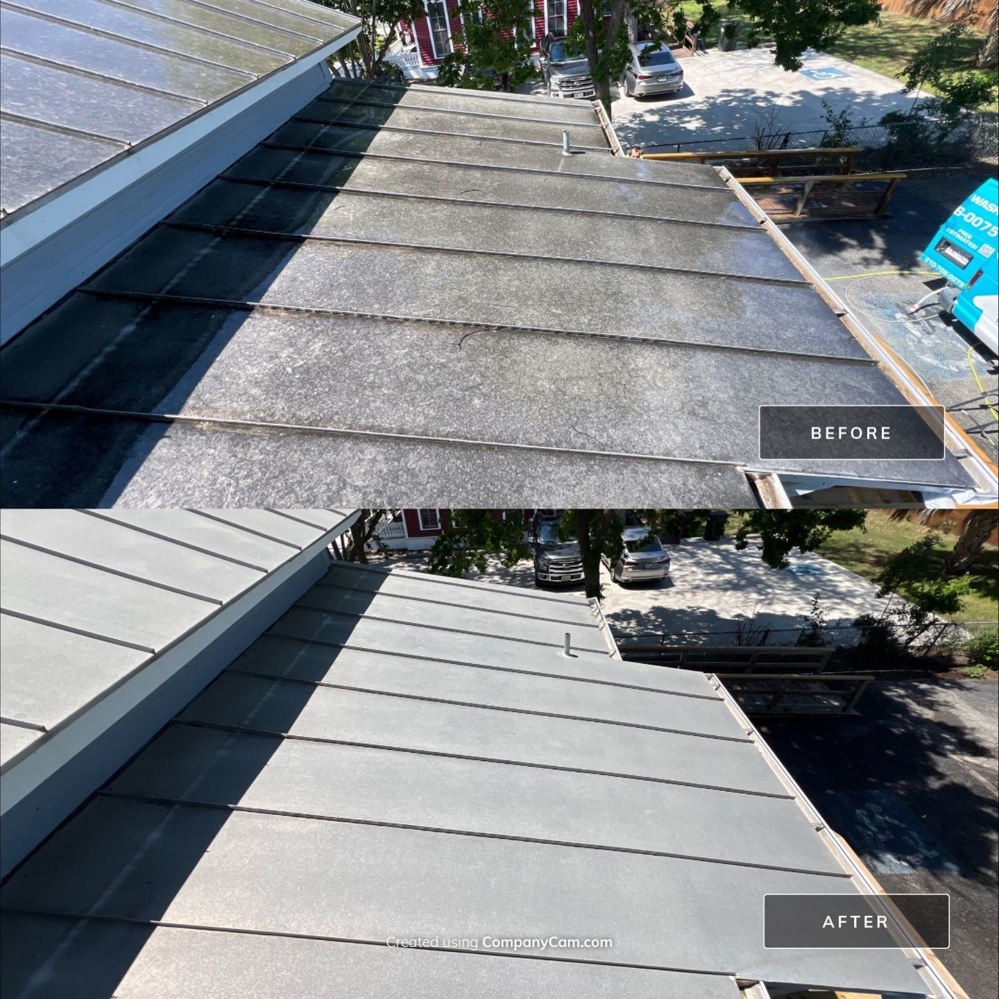 Metal Roof Wash Project in New Braunfels by Bright Choice