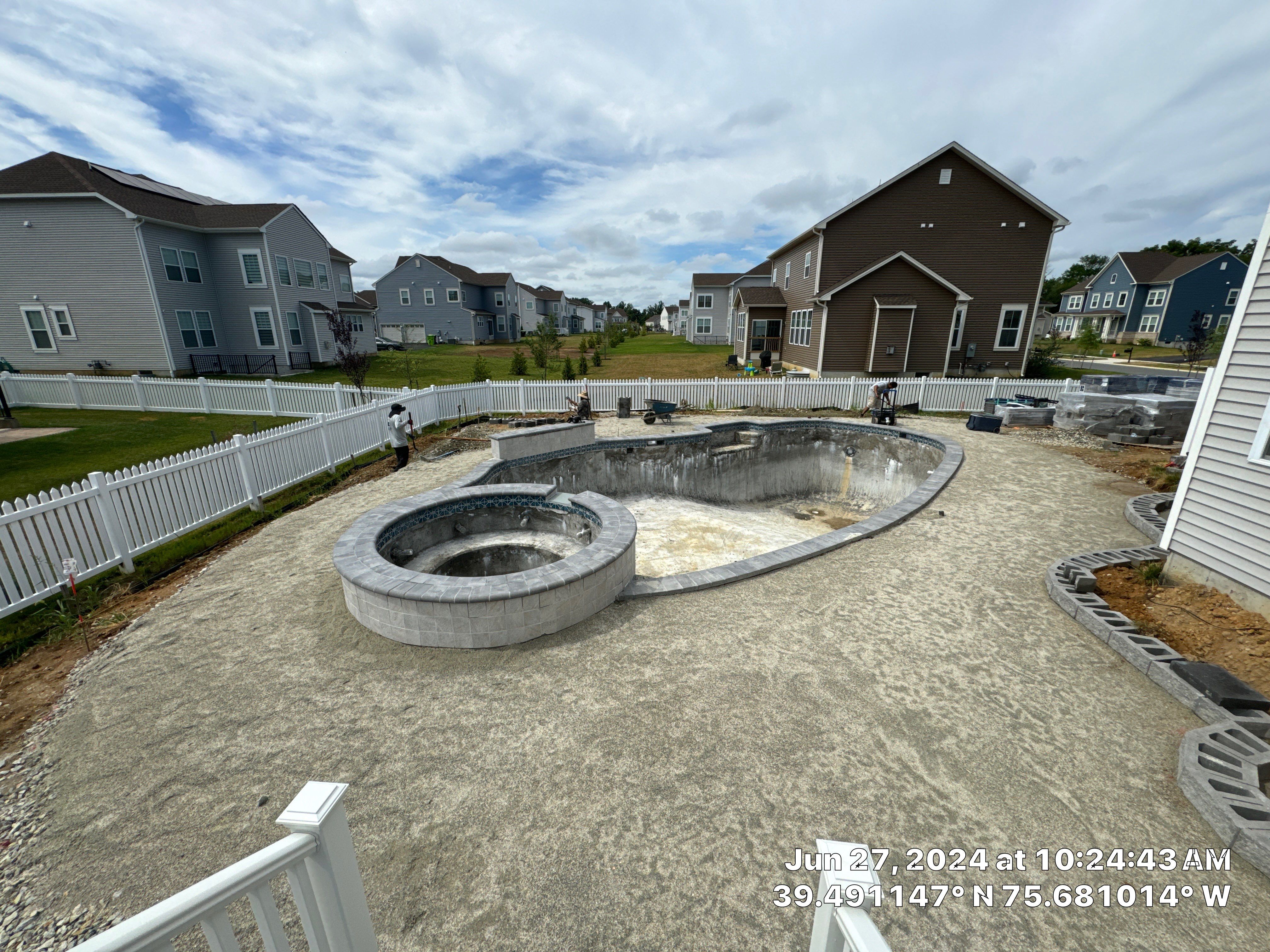 Pool and Hardscape Design in Delaware | Belgard Paver Patio & Outdoor Living Space by Studio G Indoor Spaces & Outdoor Living