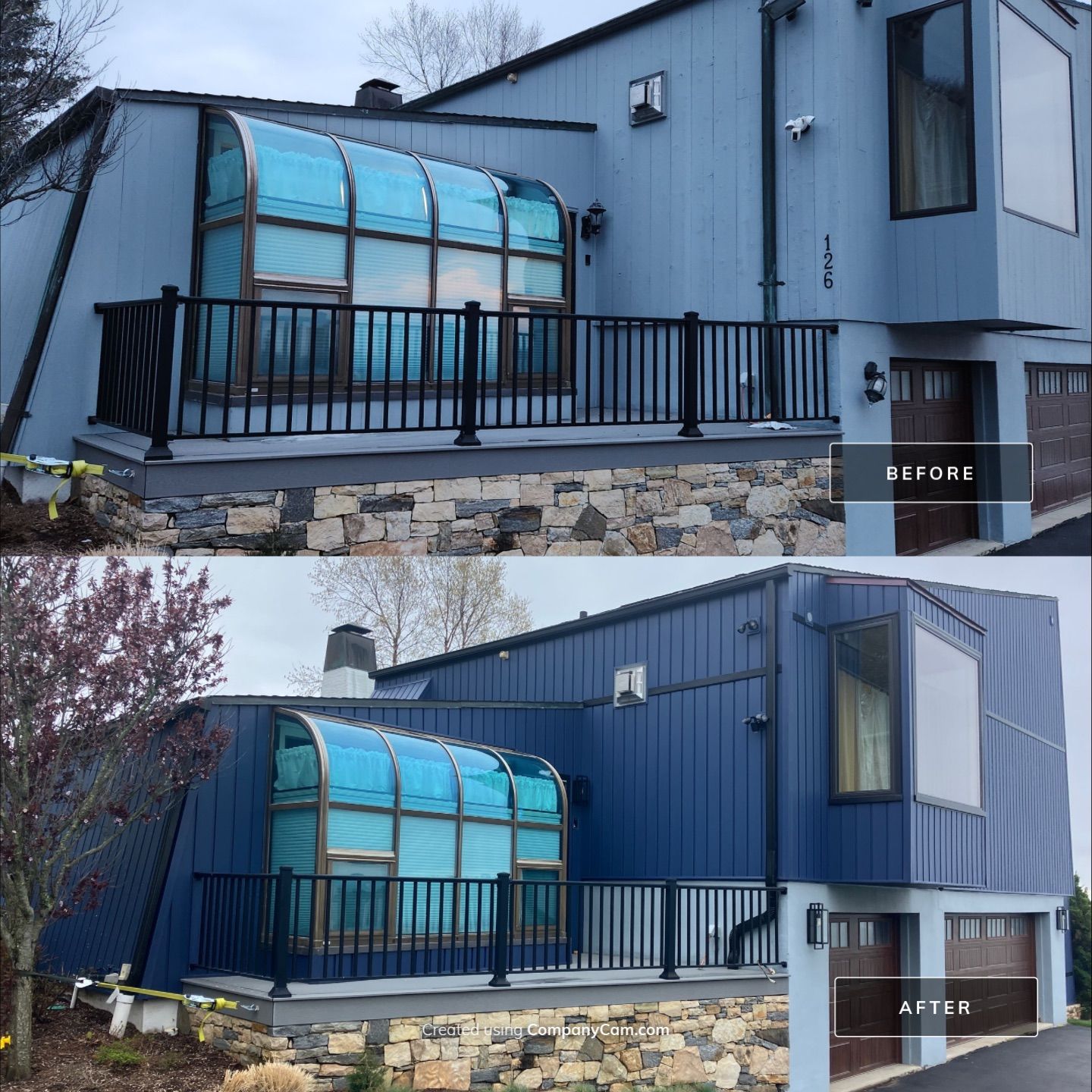 Siding Renewal with Cert S/7 Reverse Board & Batten, Midnight Blue by DiGiorgi Roofing and Siding Inc