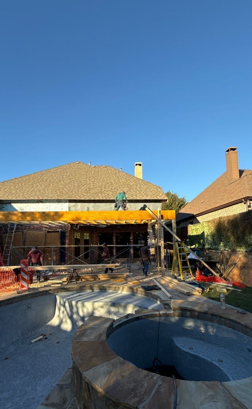 Patio & Pool bath addition by SLM General Contractors & Roofing