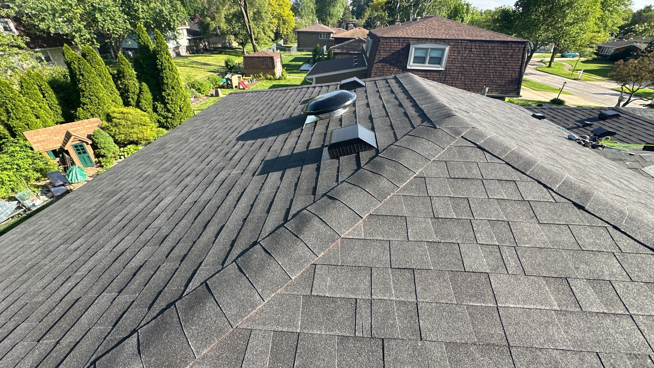 Architectural Shingle Roof Replacement on Darien Brick Residence by Pro Home Services Inc