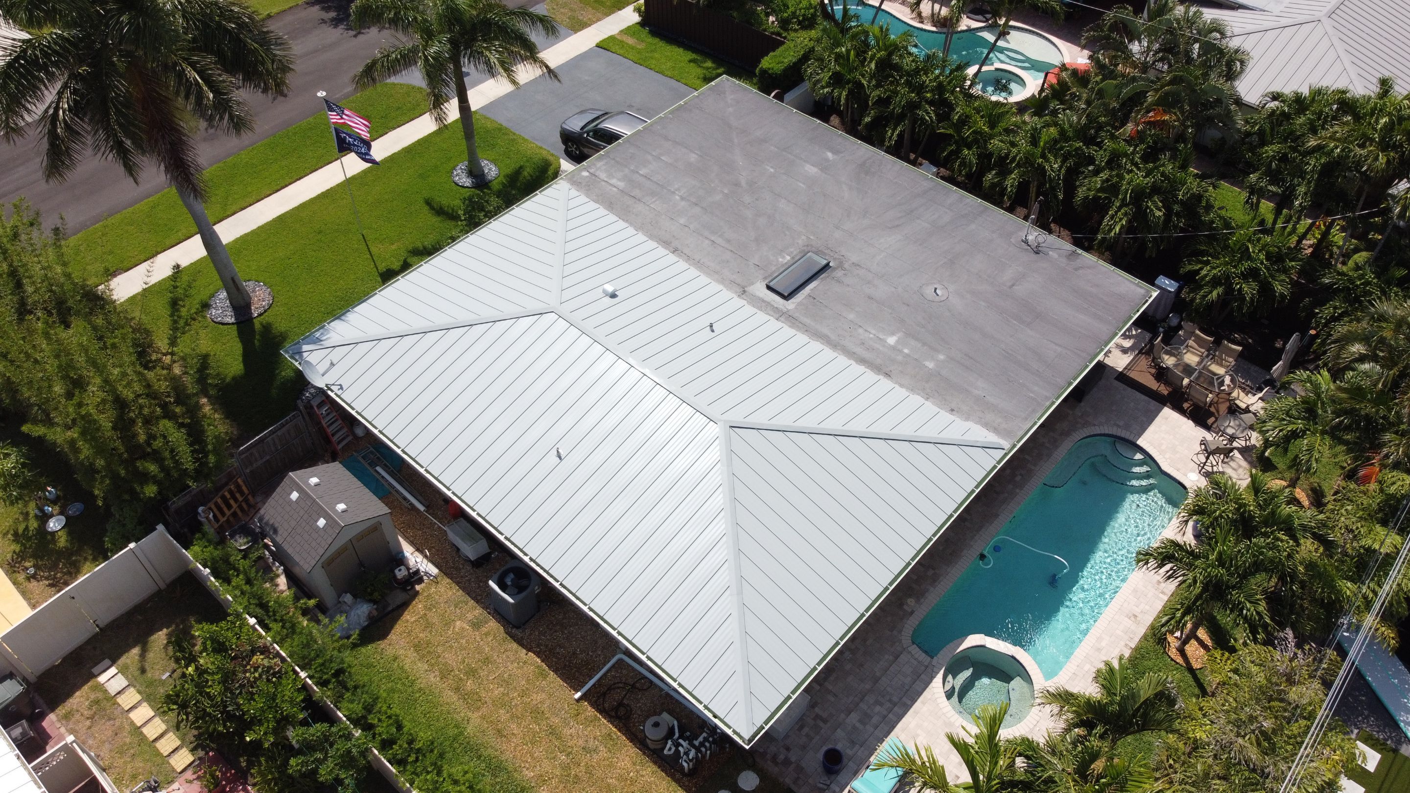 Residential Roofing Installation using 1" Nail strip metal roof by BLUES BROTHERS CONSTRUCTION CORP