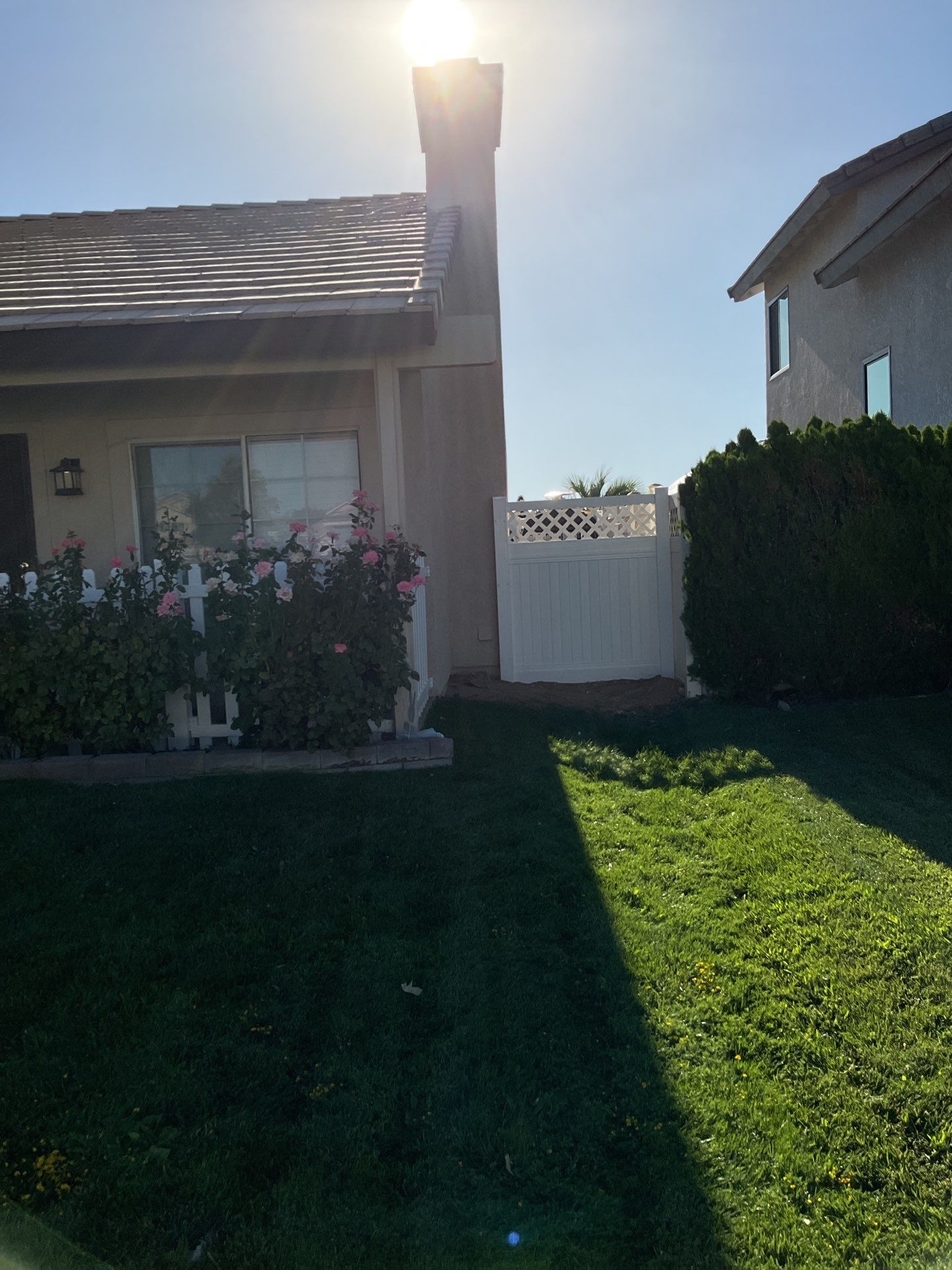 Lattice Vinyl with Privacy Vinyl Fence by Fence Guys Inc.