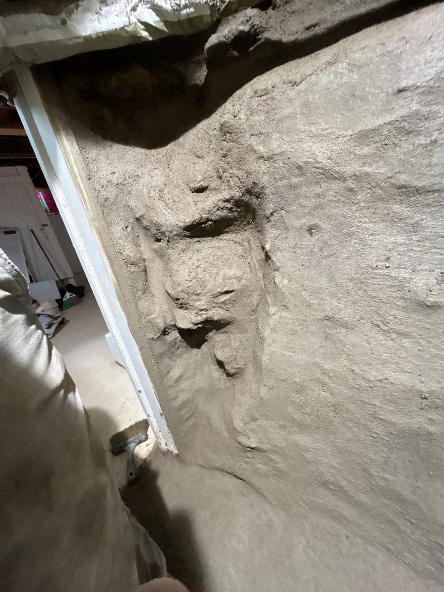 Parge Coating Drew's Stone Foundation by Waterproofing Northeast