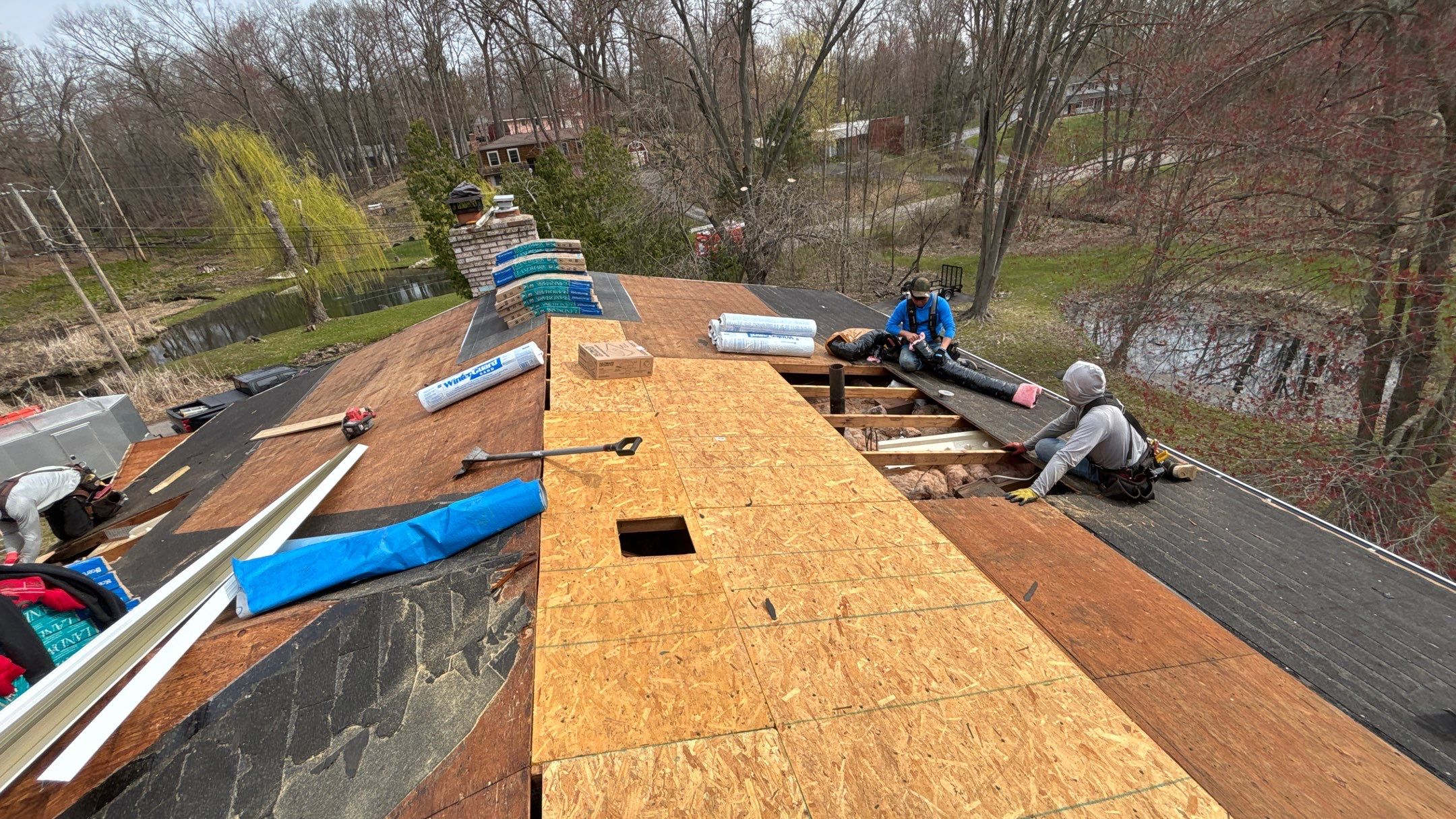 Roof Replacement using CertainTeed Landmark Moire Black by 180 Contractors