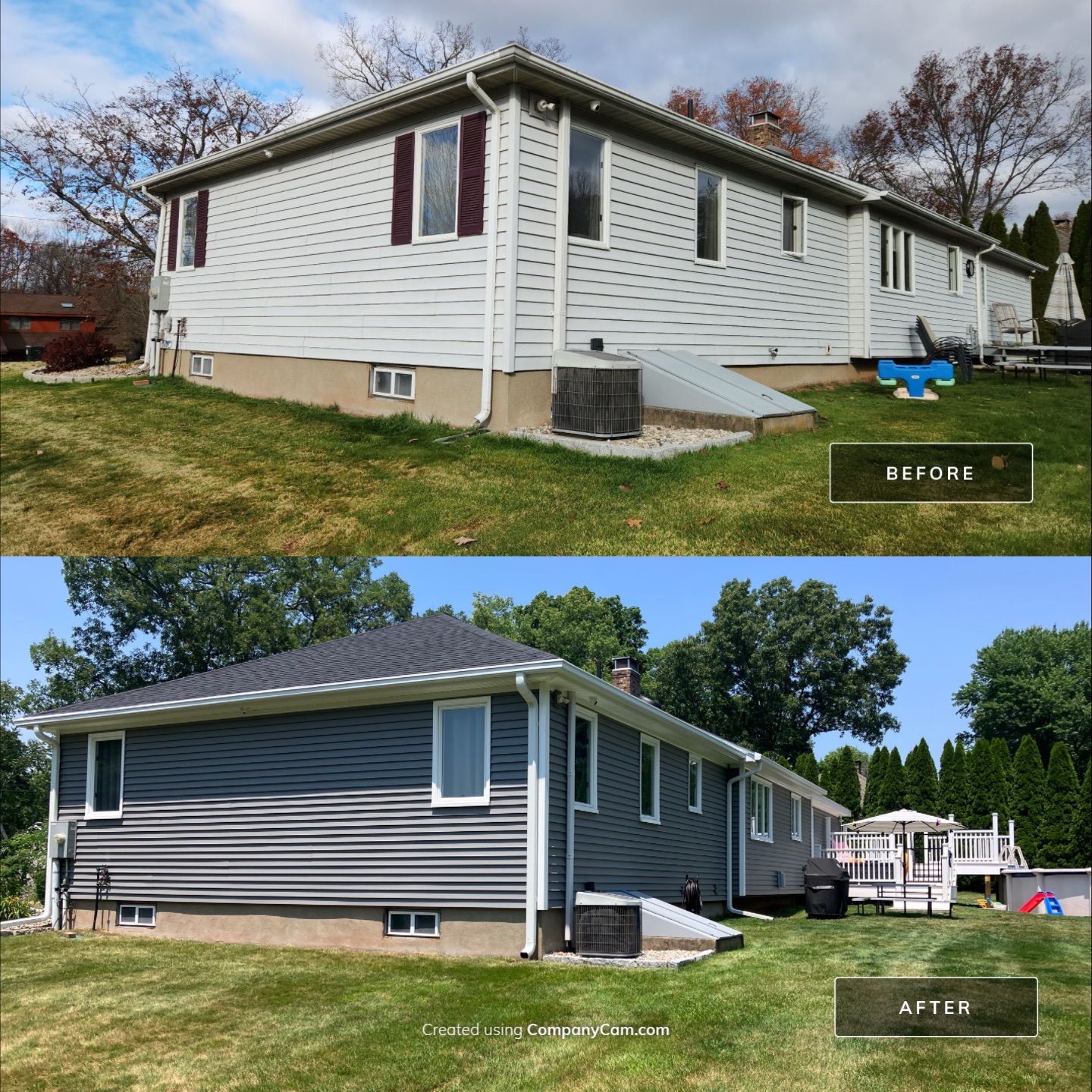 Refreshed Siding with Cert Monogram D/4 x 16'8" clapboard Charcoal Gray & Cert Monogram D/4 x 25' clapboard Charcoal Gray by DiGiorgi Roofing and Siding Inc