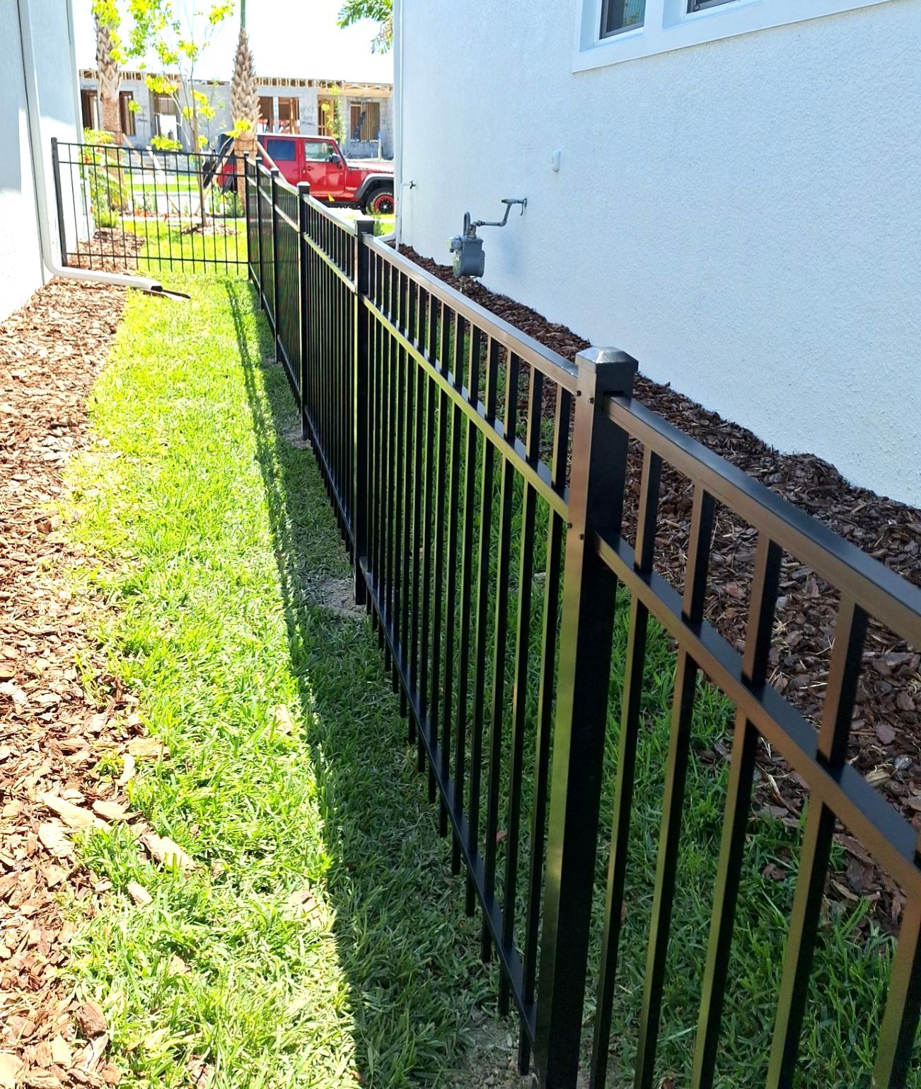 Aluminum Fence Installation using Black 3 Rail Aluminum Fence by Asap fence and gates, LLC