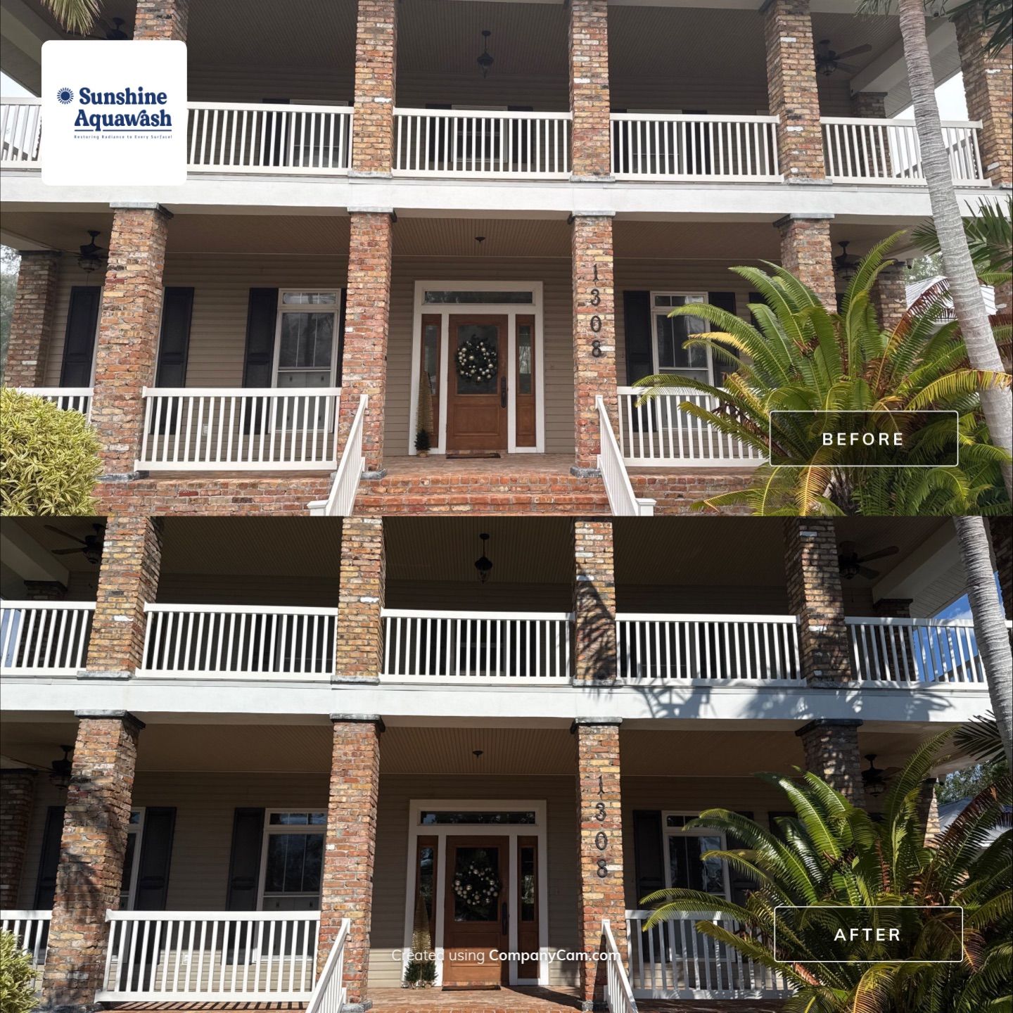 2-Story House Wash and Garage Pressure Washing in Palmetto, FL by Sunshine AquaWash
