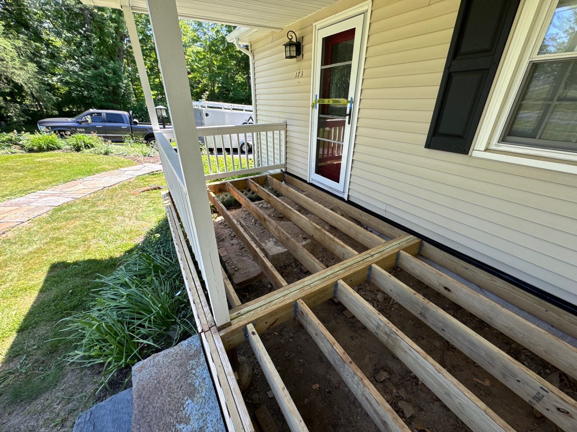 Front Porch Upgrades using TimberTech Advanced PVC Porch Collection by Chagnon Building & Remodeling LLC