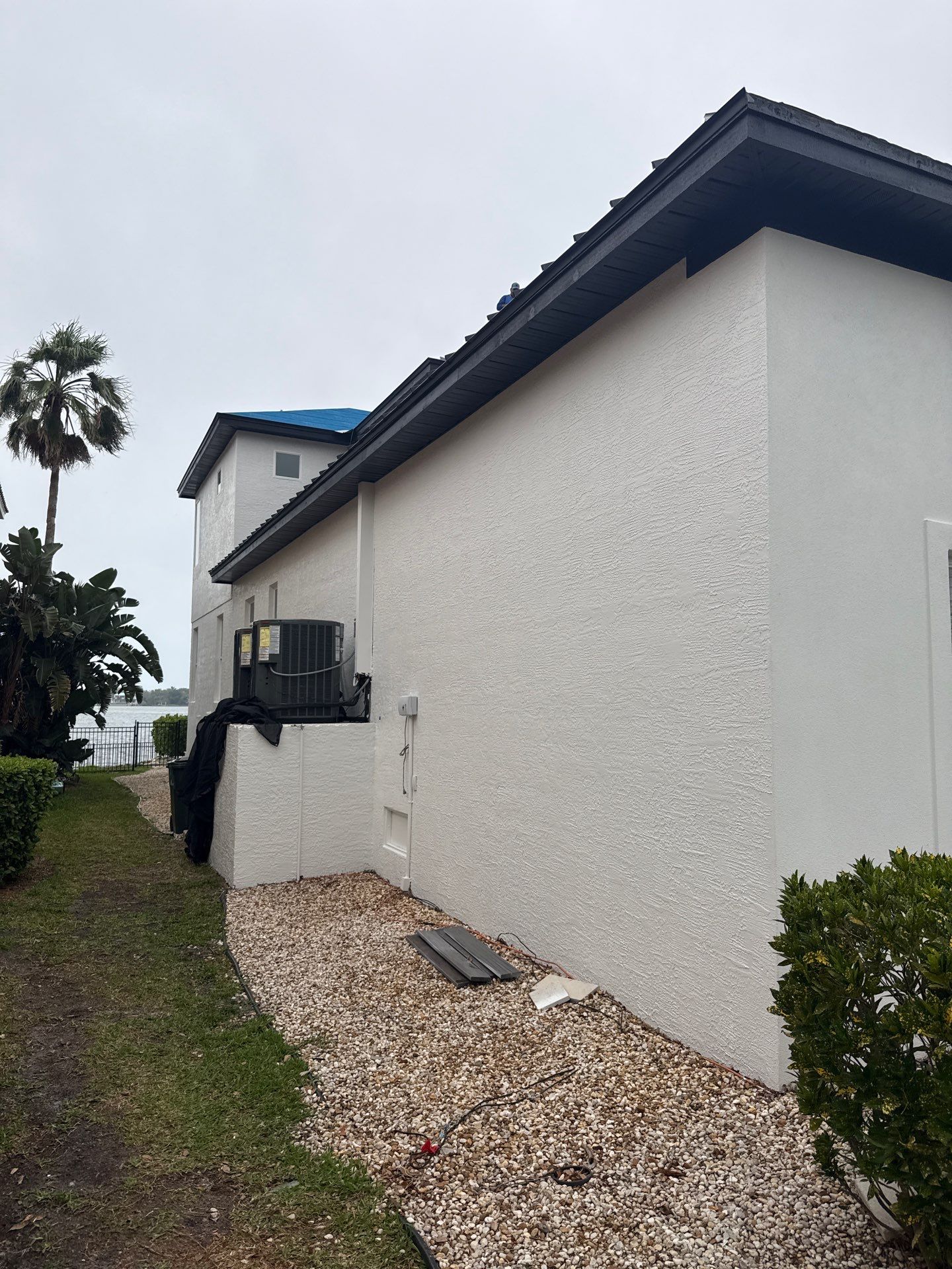 Soffit and Fascia Installation and black seamless gutters in Sarasota FL by Gutter Professors