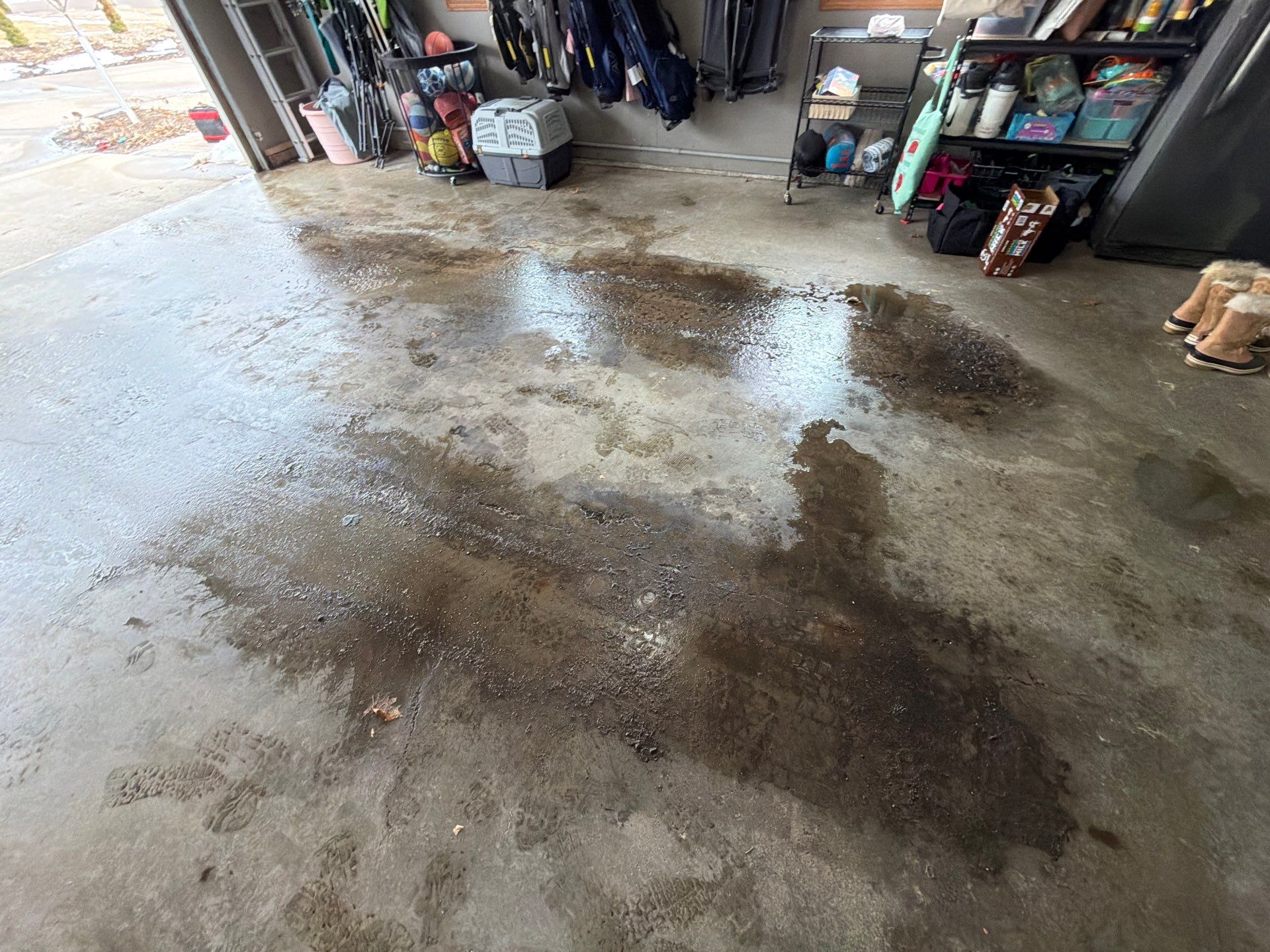 Garage Floor Concrete Coating and Crack Repair in Sioux Falls by Select Painting, Coatings & Garage Cabinets