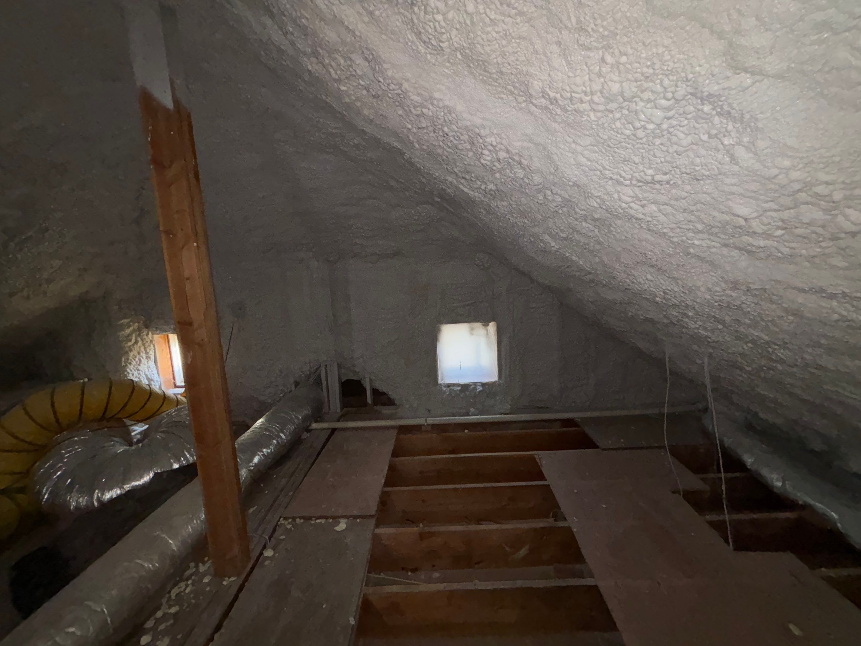 Attic Insulation using open cell spray foam by NYS Foam & Energy