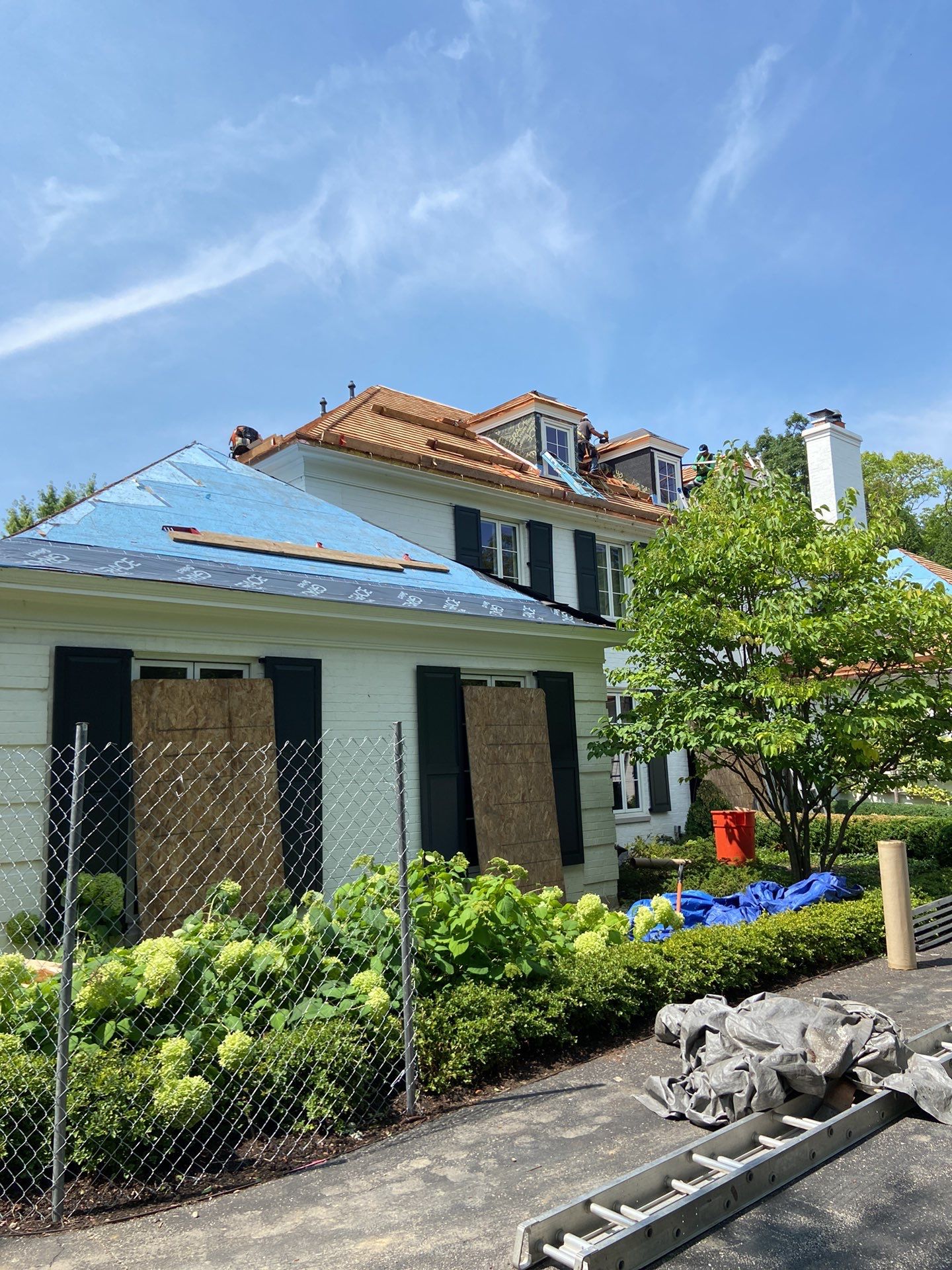 Cedar Shake Roof Replacement with Half Round Copper Gutter Installation  by Custom Installations, Inc.