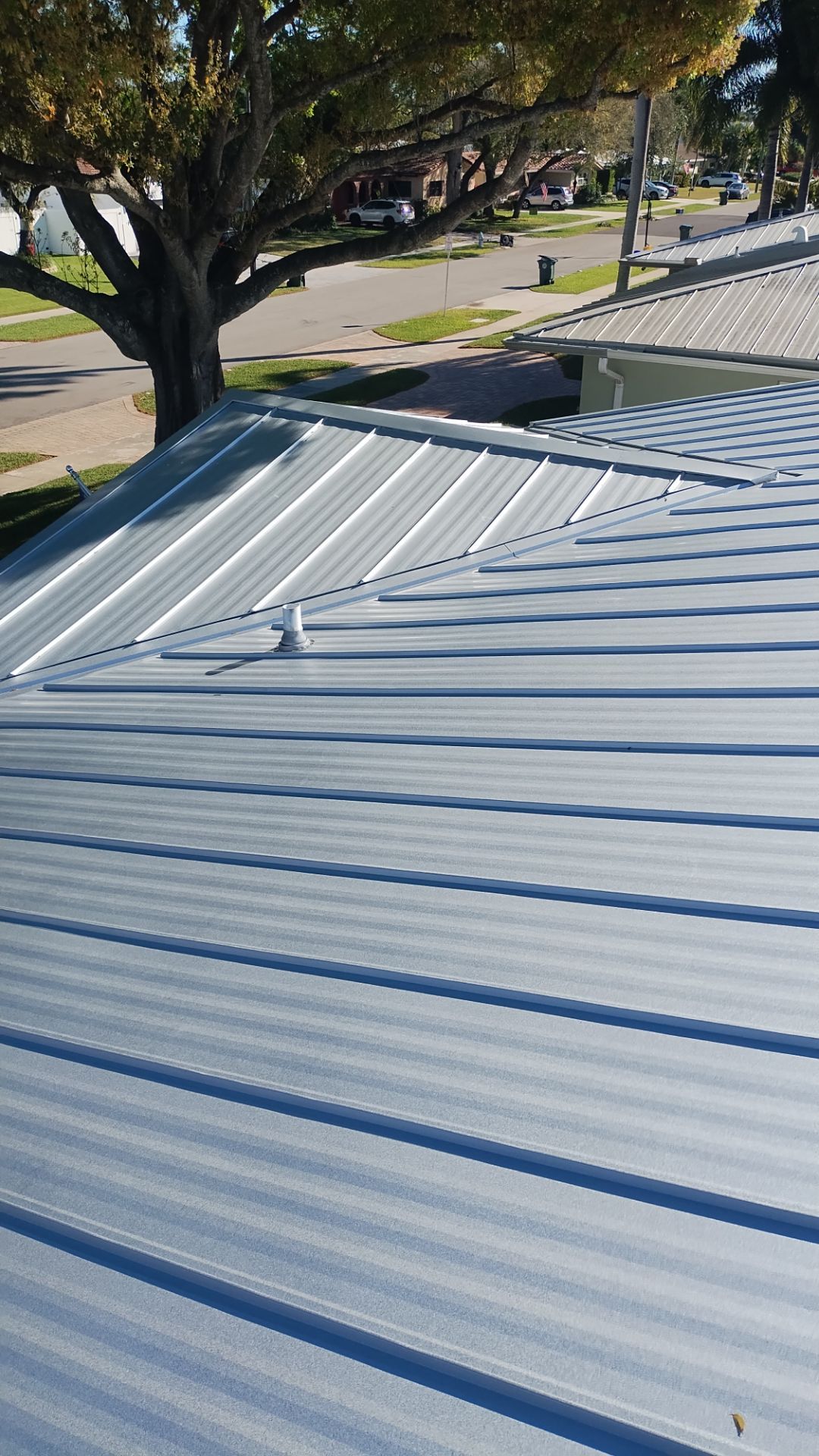 Residential Roofing Installation using 1" Nail strip metal roof by BLUES BROTHERS ROOFING