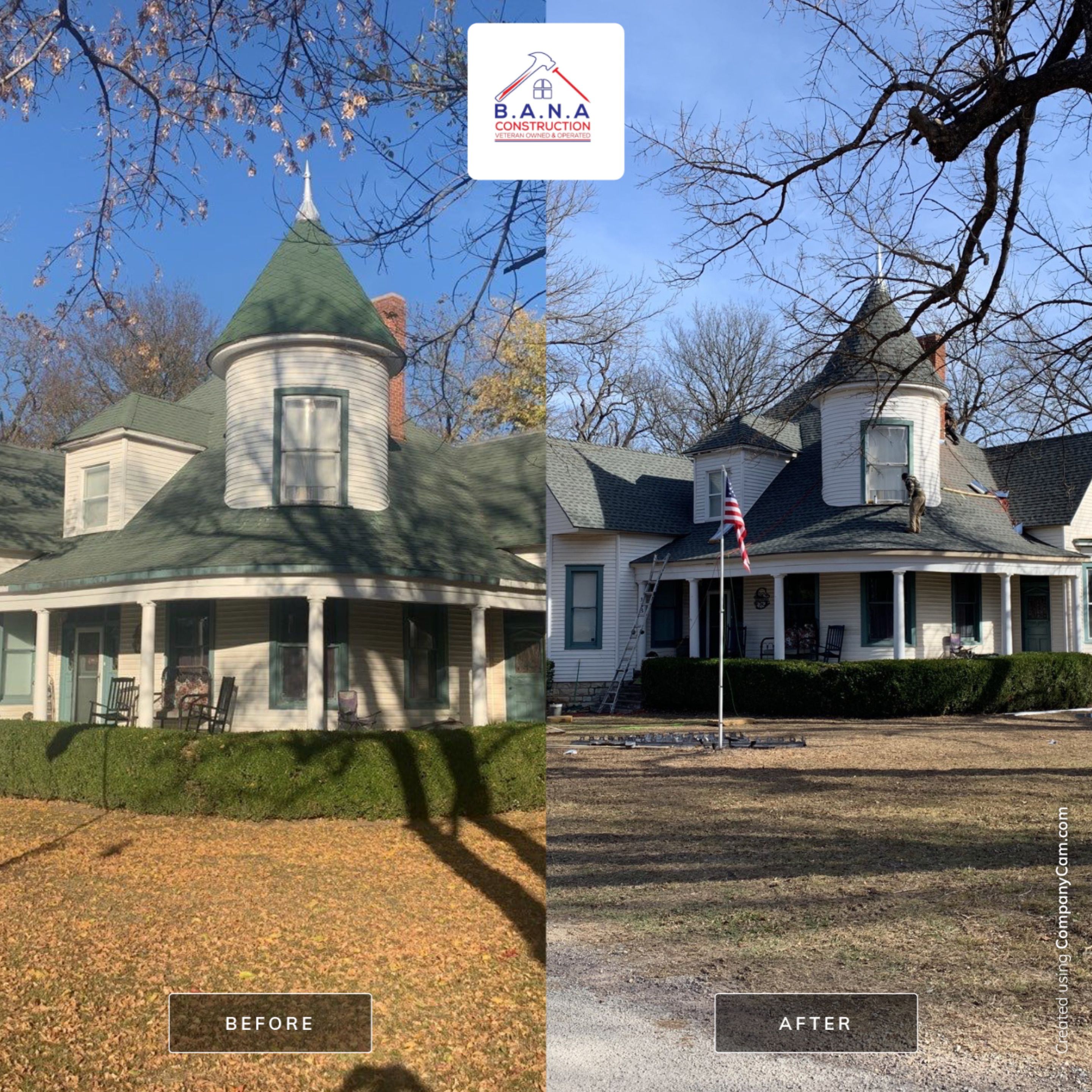Steep Roof on a Beatiful Old Home by BANA Roofing and Solar Supply