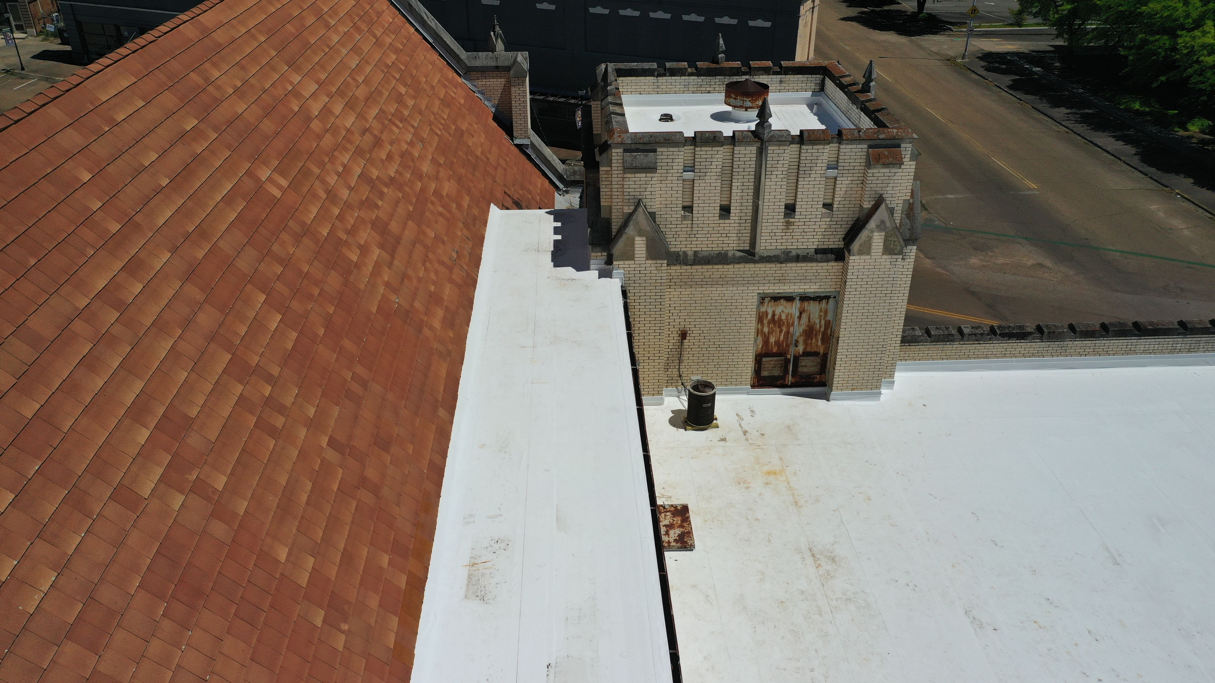 Commercial Roofing Installation using 50 mil PVC by Hostetler Roofing