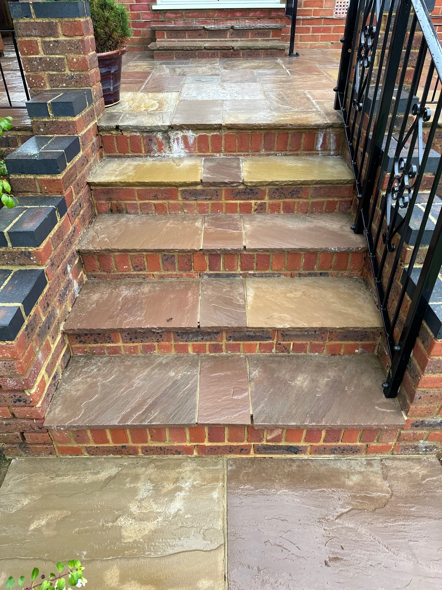 York Stone Patio Cleaning using Honda 15lpm Low Pressure Washing Machine by Ges Exterior Cleaning ltd