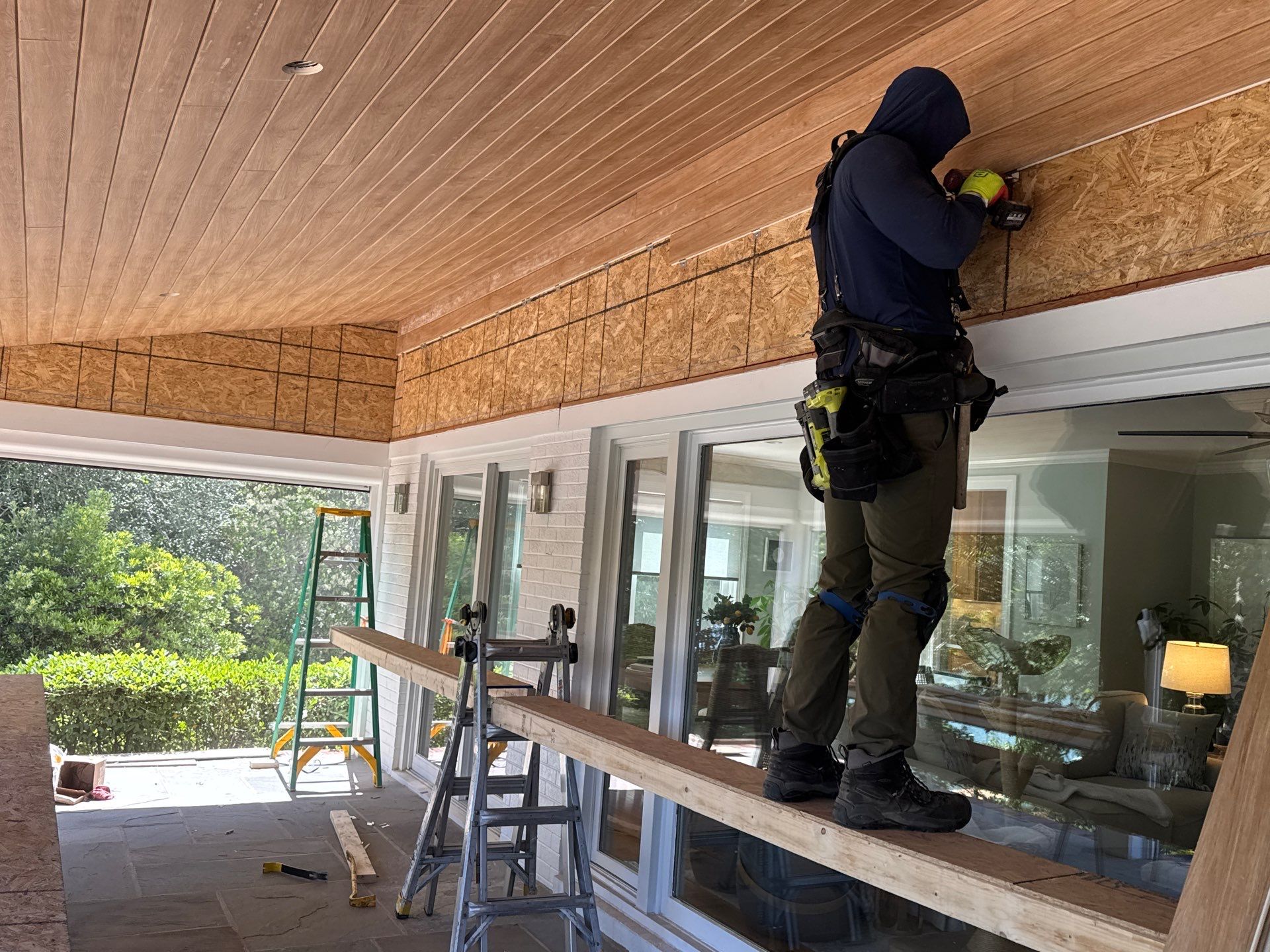 Custom Tongue and Groove Porch Ceiling in Irvington by Cade Construction