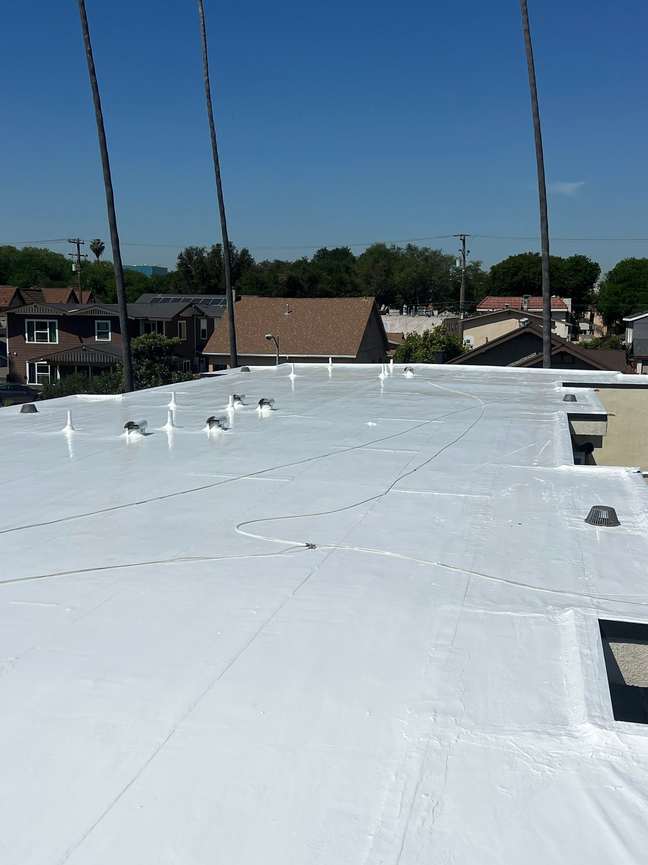 New Drainage and Silicone Membrane Installation using American Standard Coatings Silicone-S by Hull Brothers Roofing