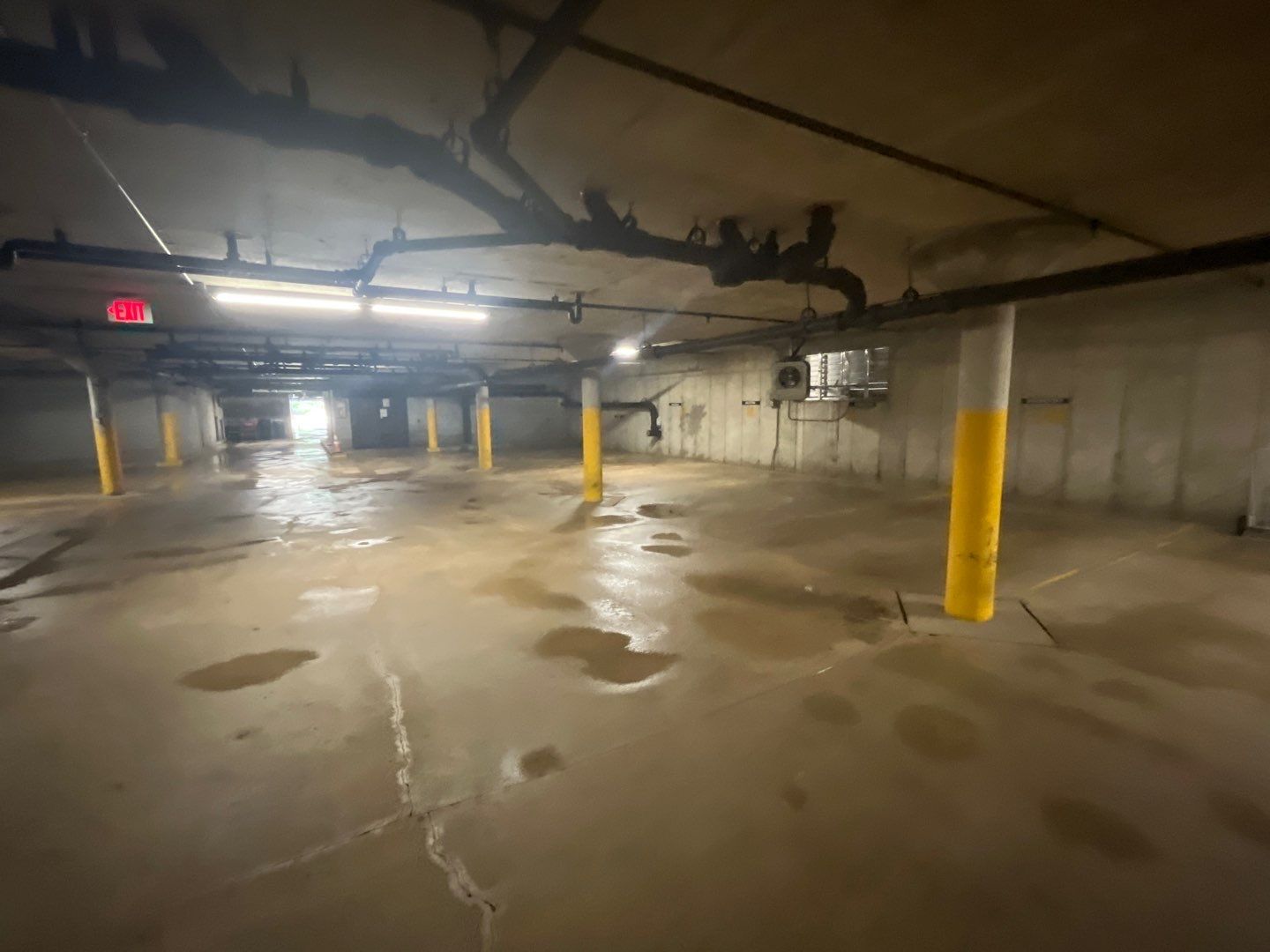 Parking garage cleaning by Northern Power Washing LLC.
