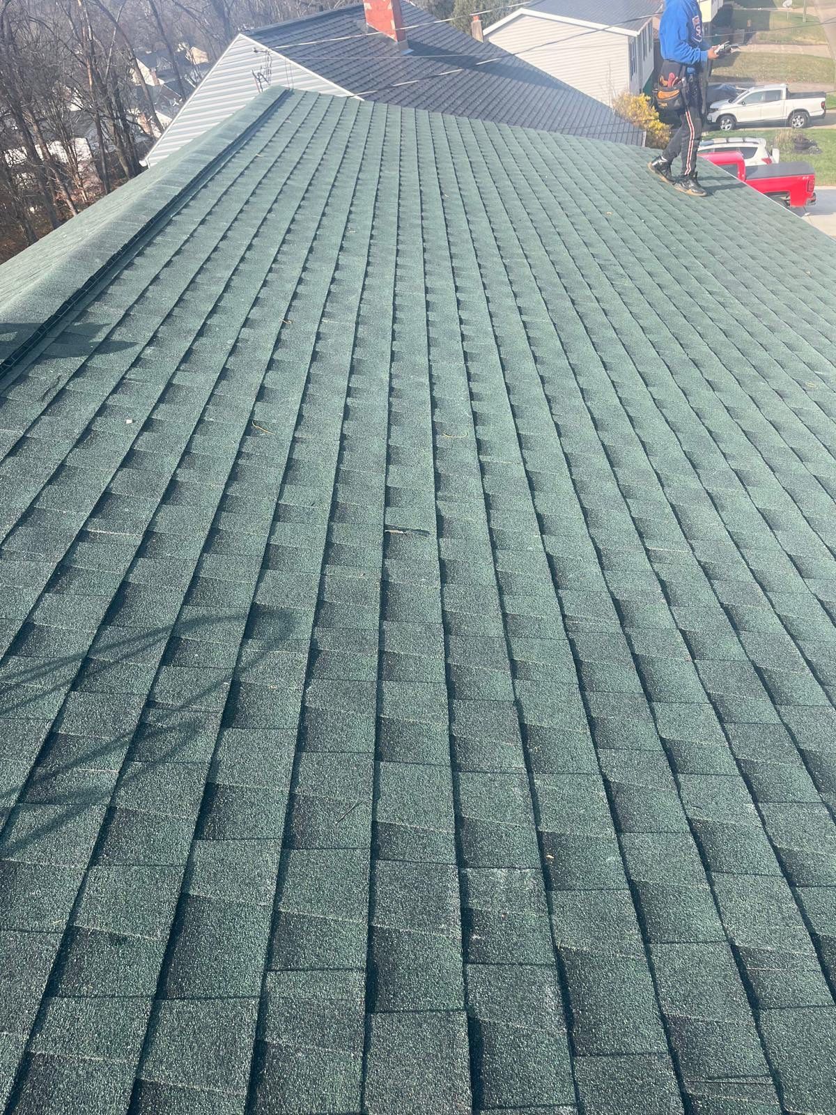 Residential Roofing Installation using GAF Timberline HDZ Hunter Green by Rainstoppers Roofing