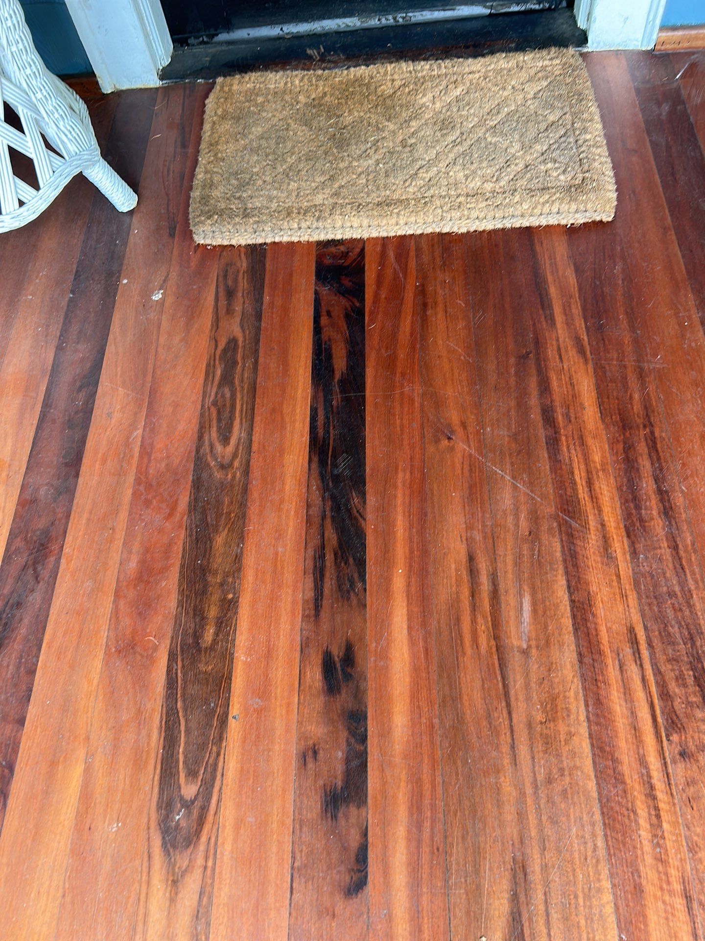 Brazillian Cherry porch refinish by Footprints Floors of East Atlanta