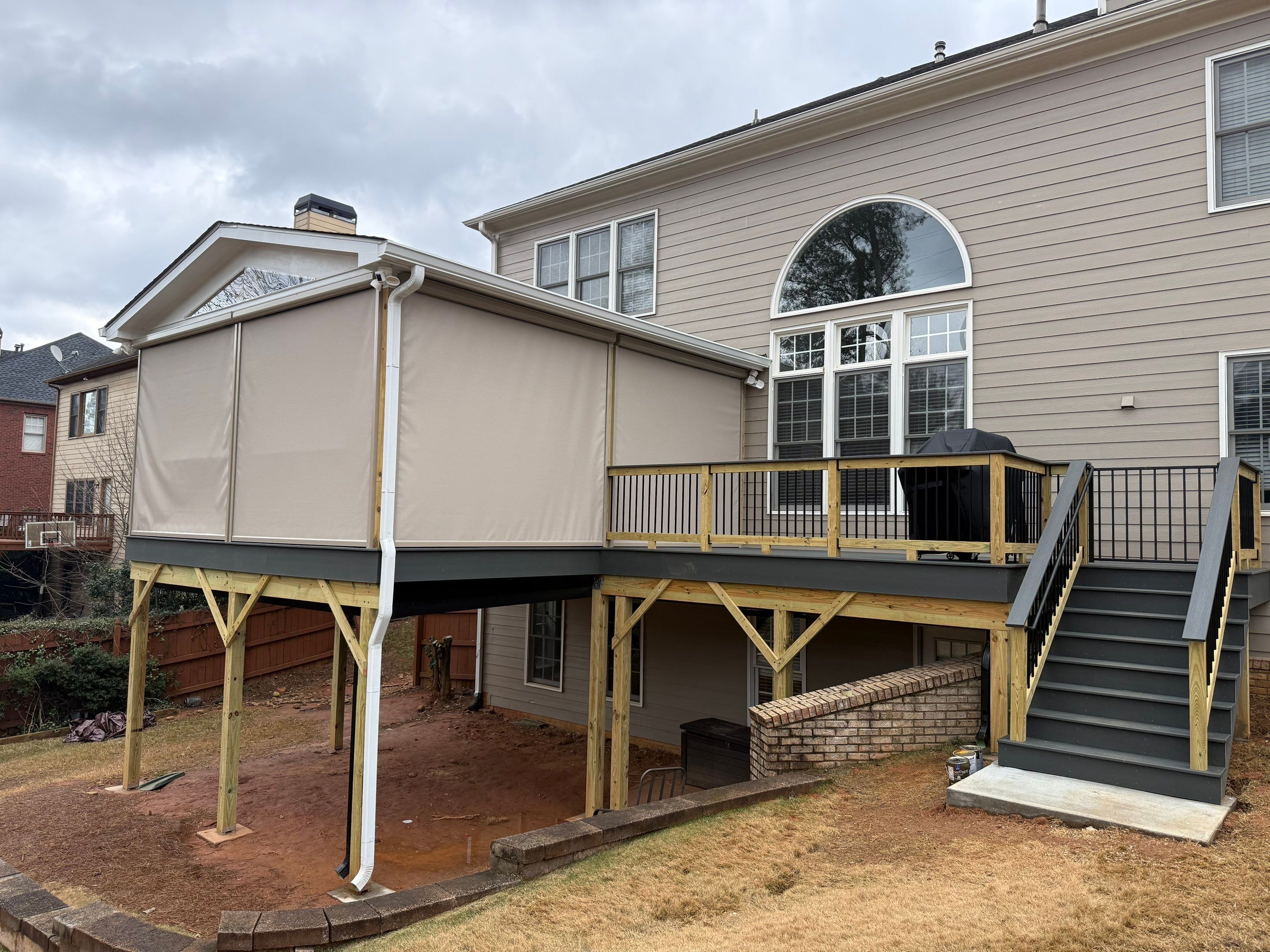 Custom Composite Deck and Covered Gabled Porch in Marietta by Swift Home Renovations