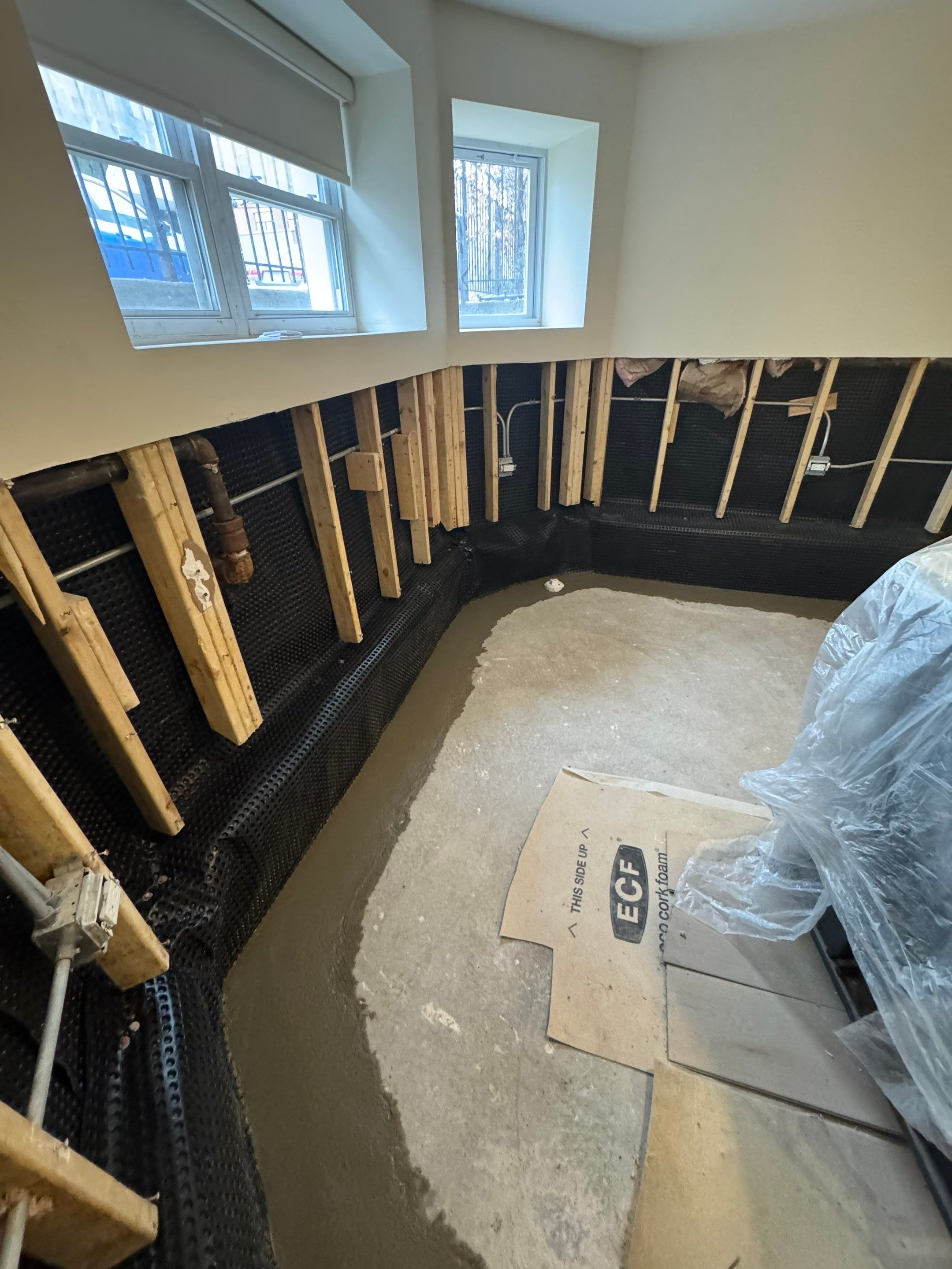 North Side Drain Tile System by Area Wide Waterproofing