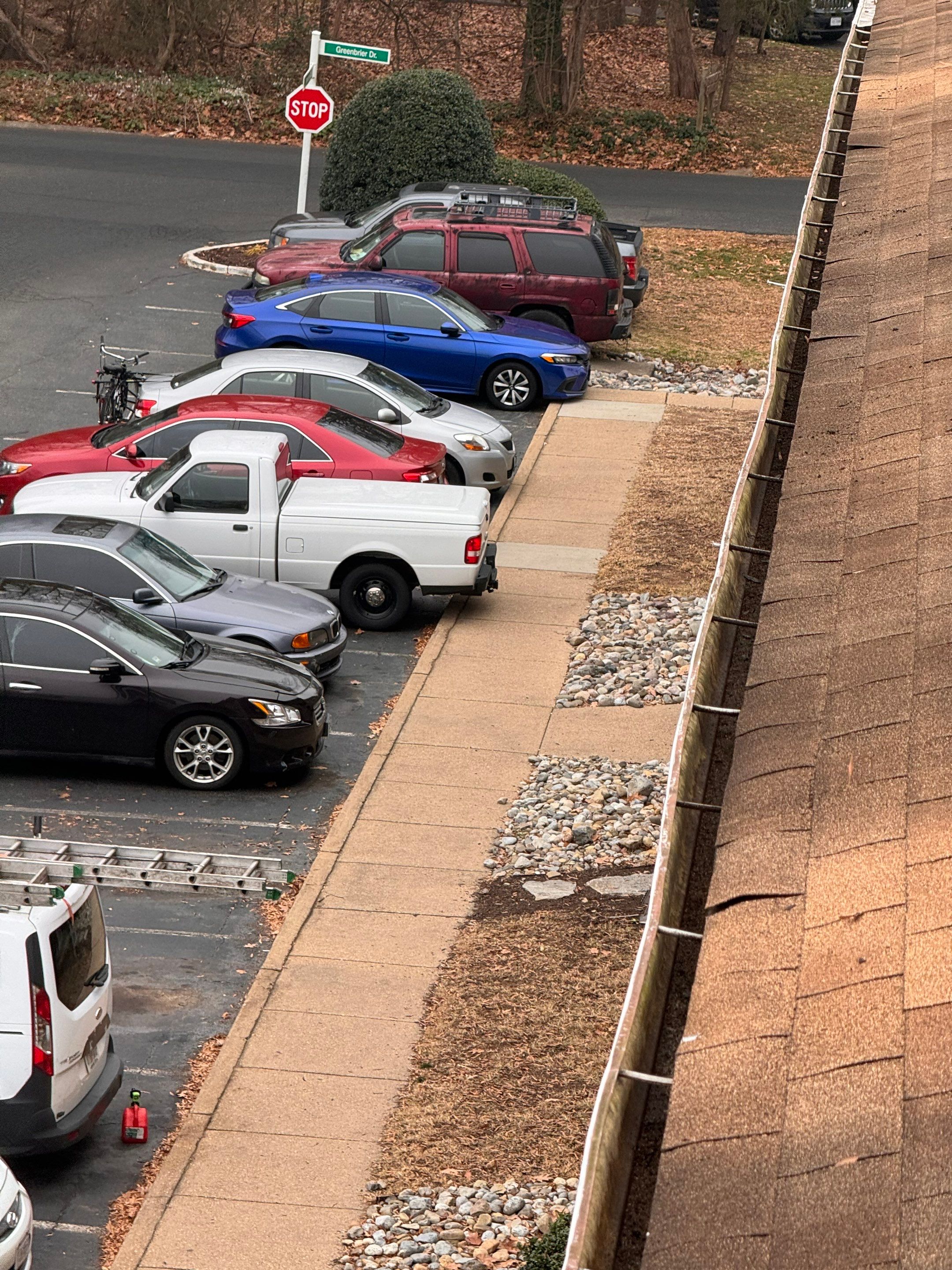 Commercial gutter cleaning Fredericksburg, VA after photo with clean gutters