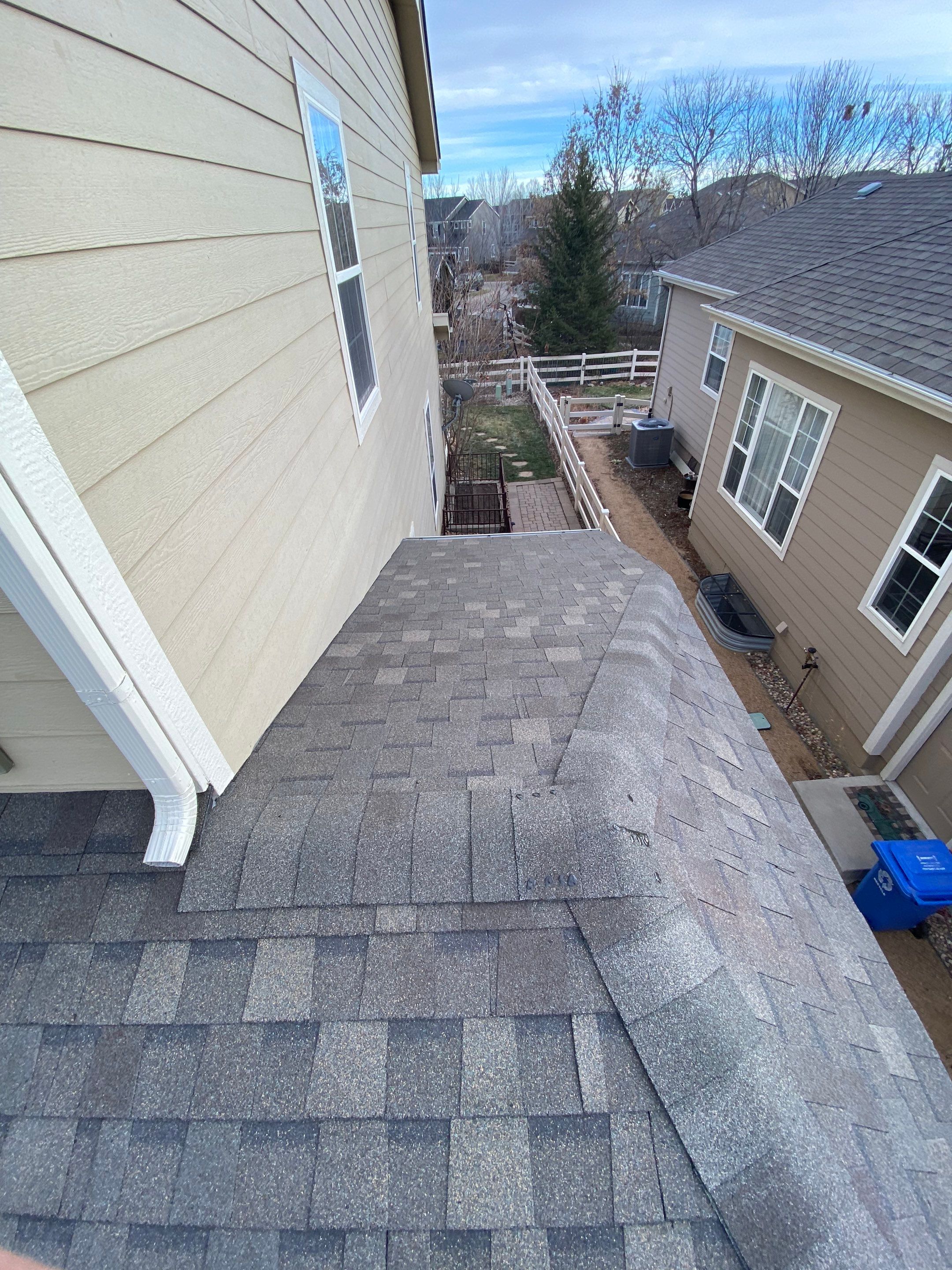 Resdiental Hail Damage Roof Replacement using Atlas Pinnacle Class 4 Impact Resistant "Weathered Wood" color by Black Belt Roofing