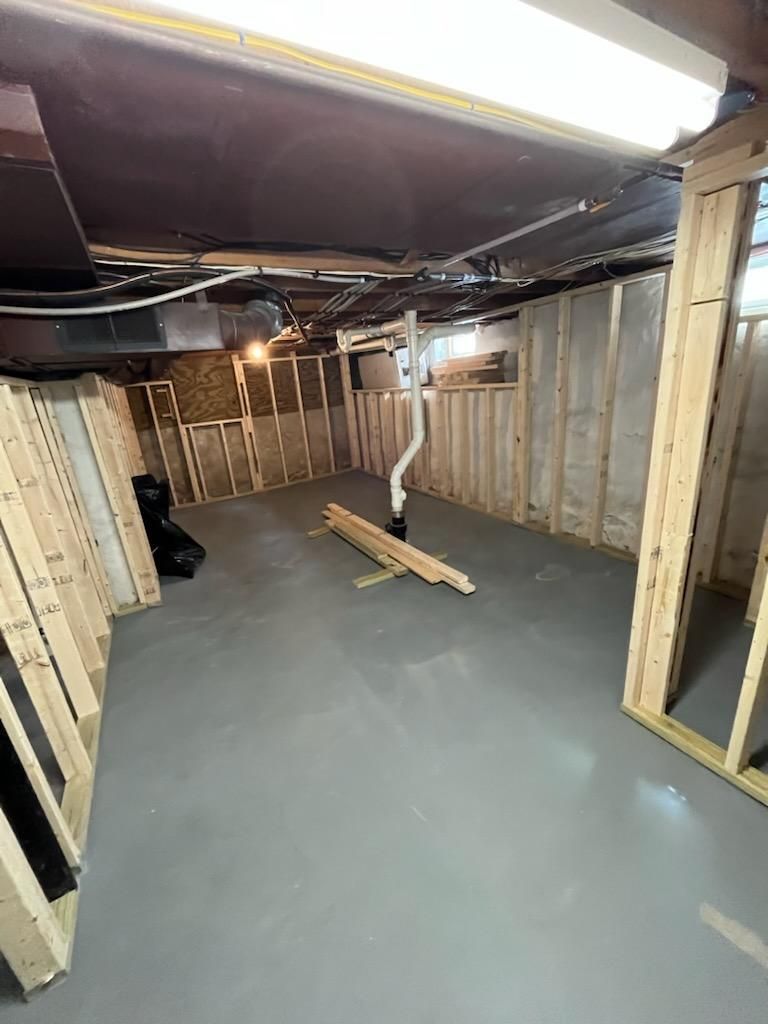Basement framing and drywall install by Freedom Handyman Services