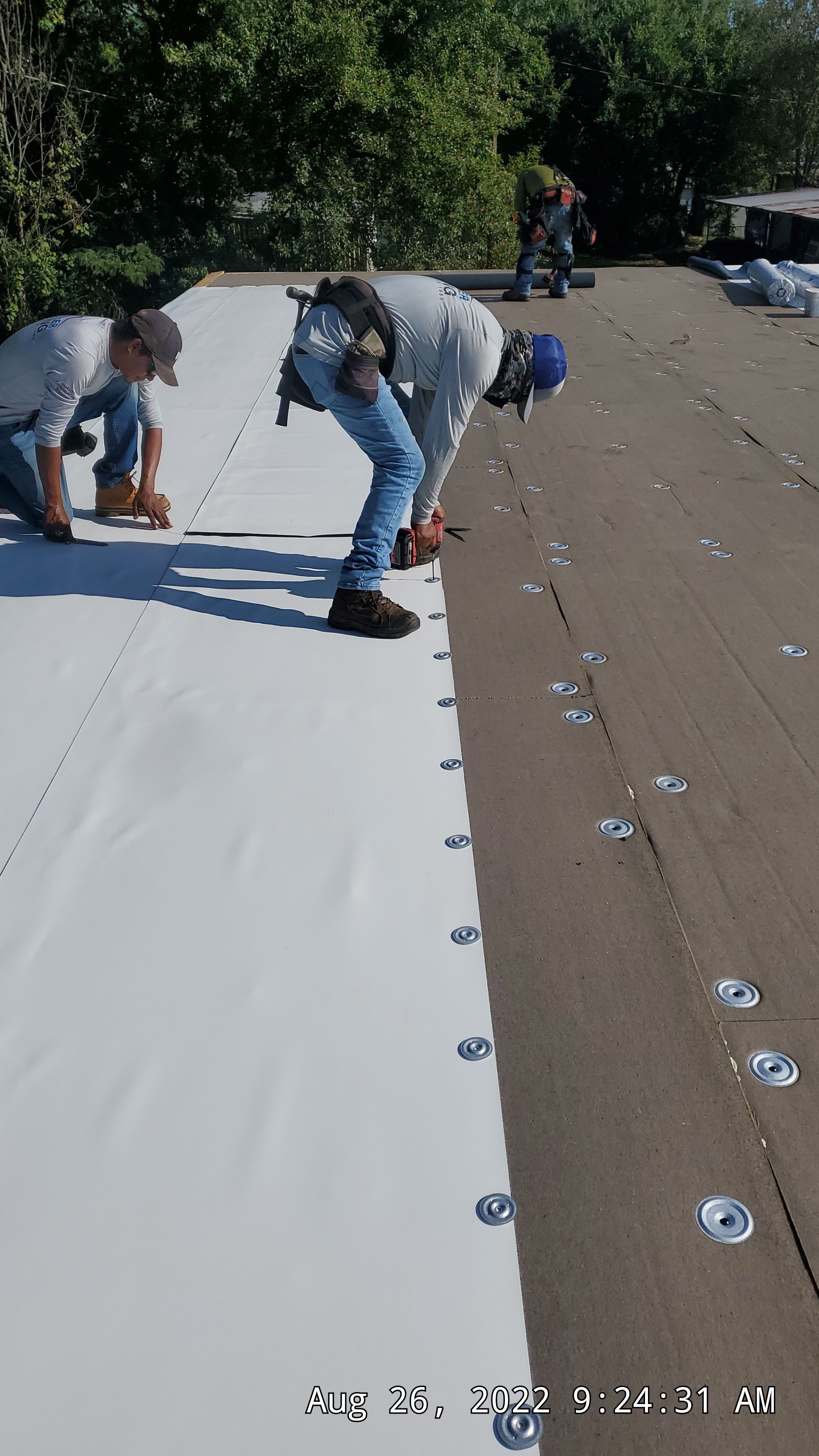 Commercial Roofing Installation using 50 mil PVC by Hostetler Roofing