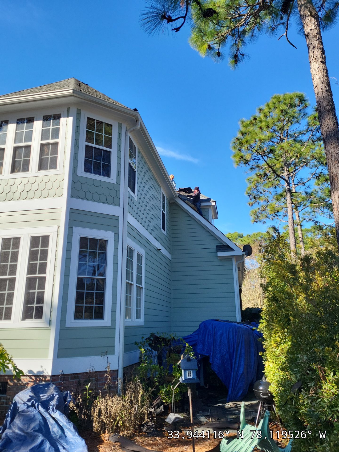 Storm Damage Insurance Claim Roof Replacement in Southport, NC Using CertainTeed by RGR Construction and Roofing, LLC