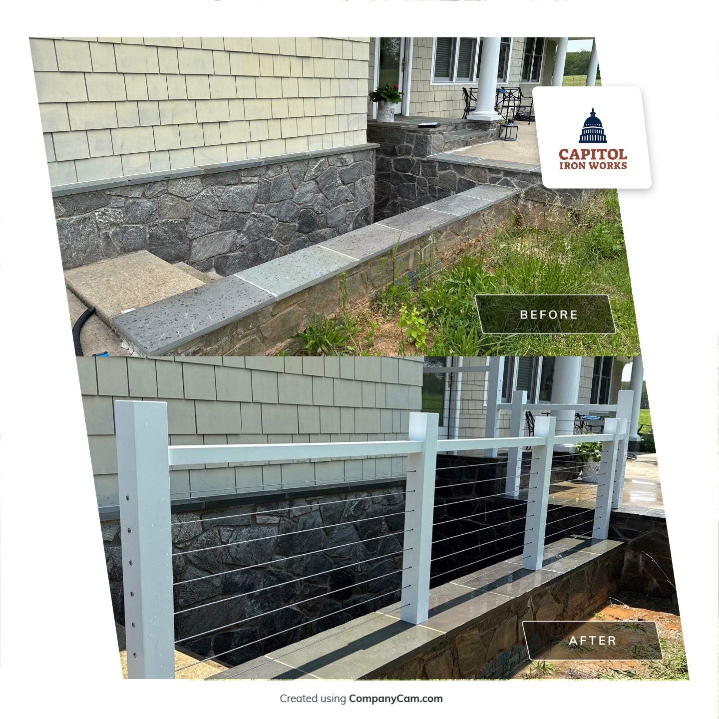 Modern Aluminum Cable Railings – Residential Exterior – Potomac, MD by Capitol Iron Works