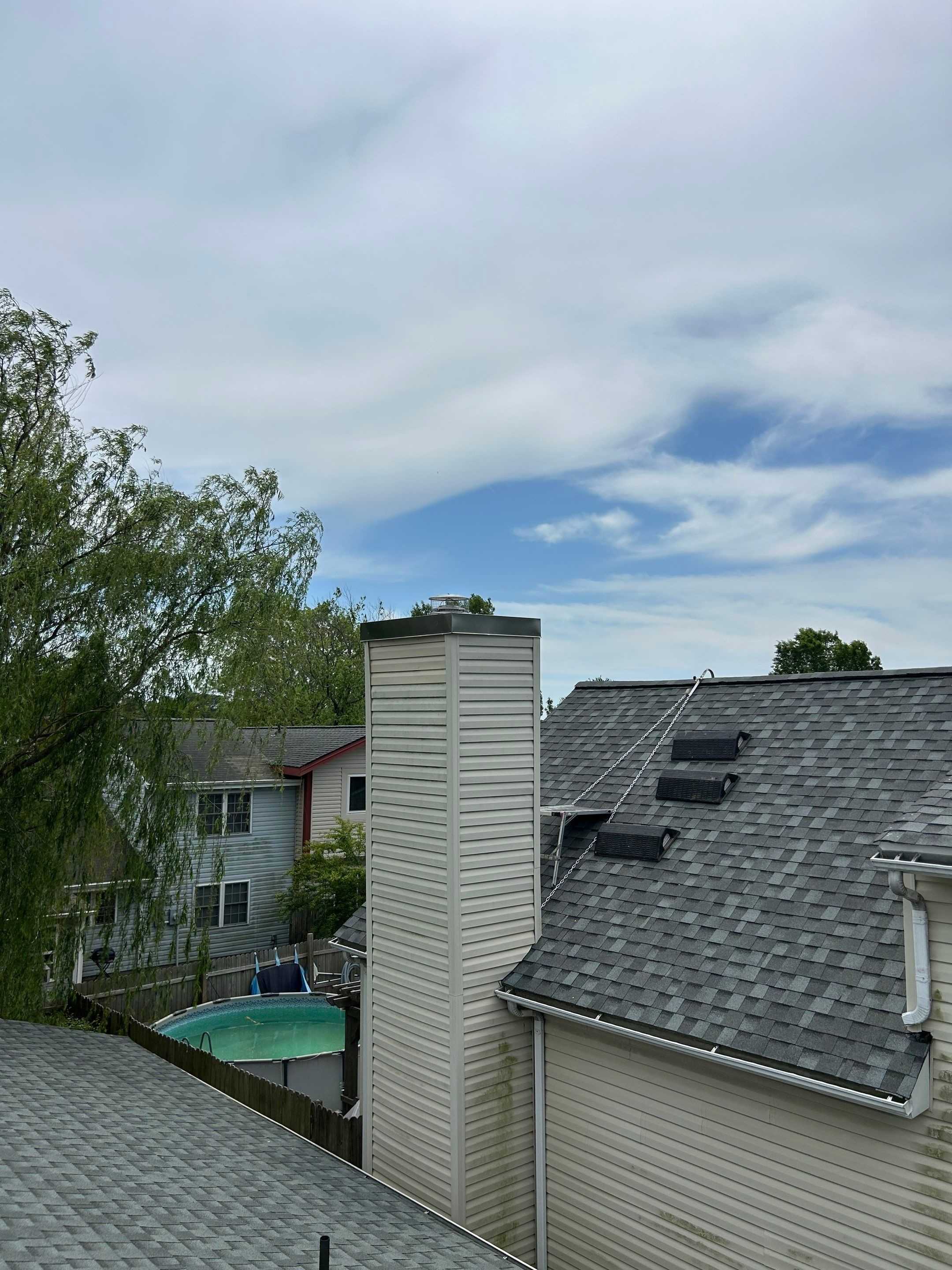 Chase Cover Replacement - Special Rooftop Work Platform  by Premier Chimney and Roofing