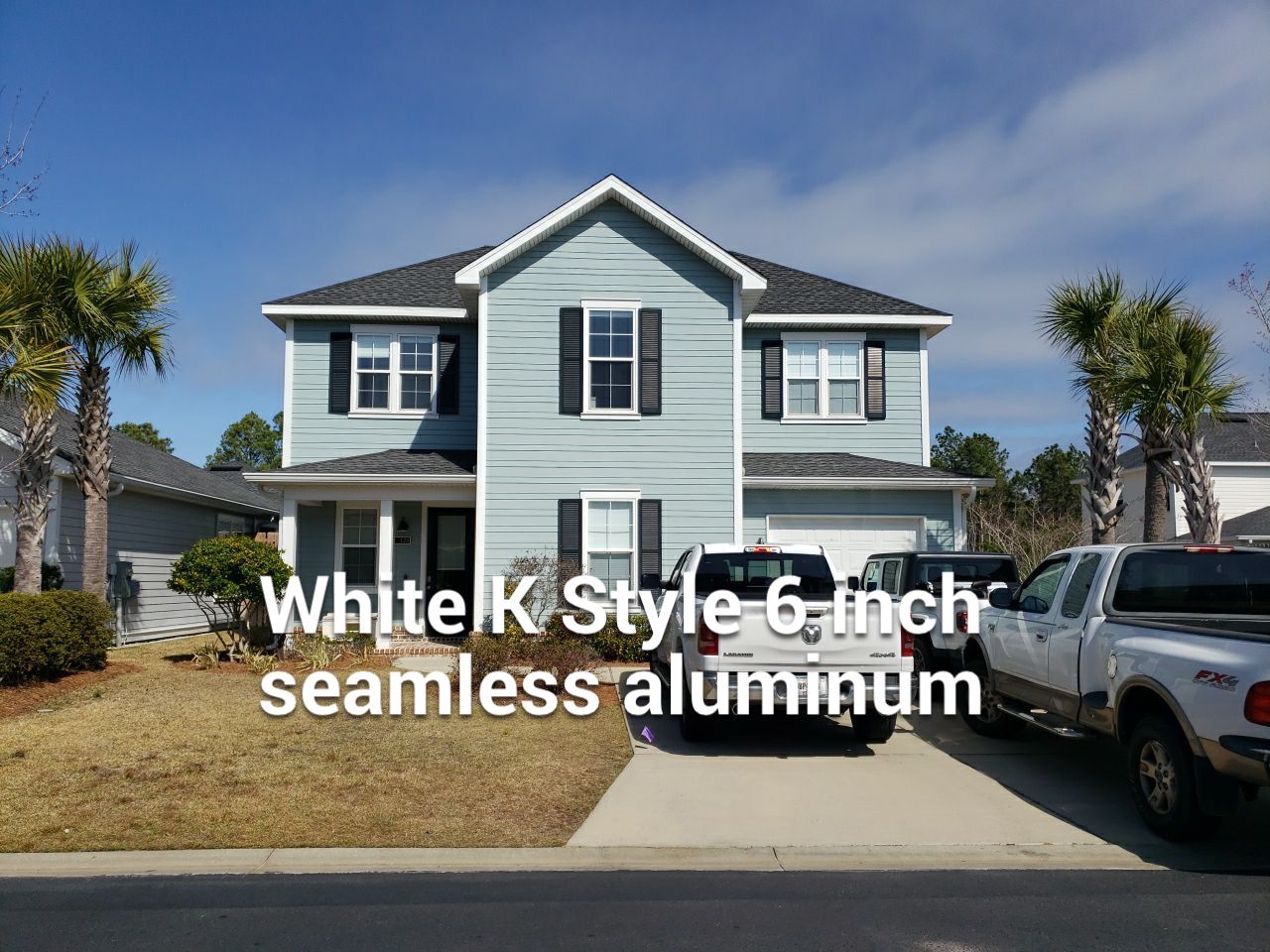 Gutter Installation Using White K-Style 6 Inch Seamless Gutters by Gutter Professors