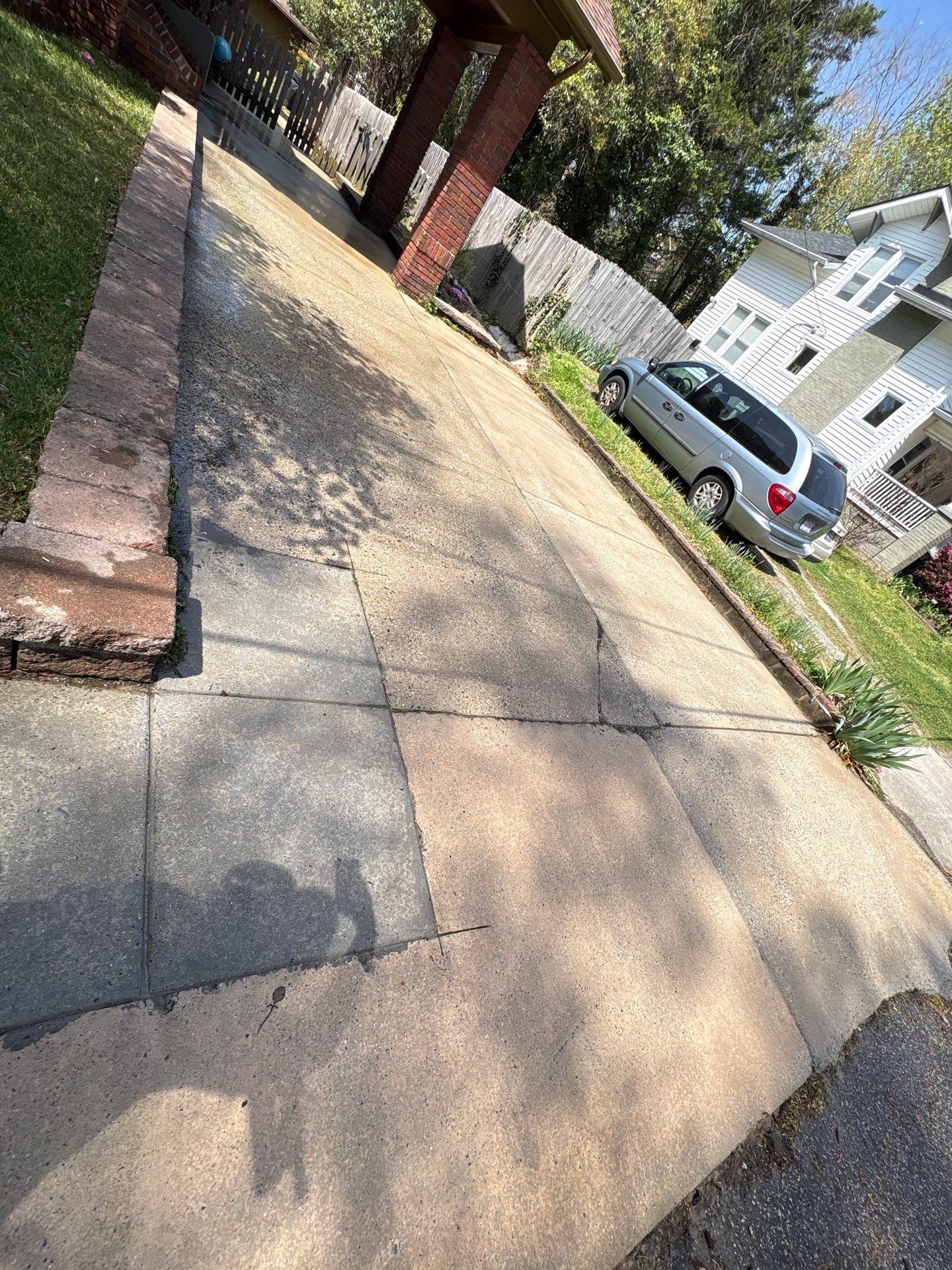 Patio pressure washing and residential driveway surface cleaning