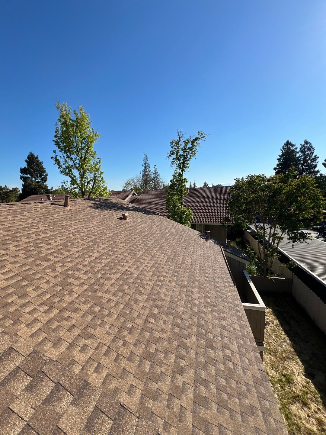 Removed tile from roof and replaced with shingles by Straight Edge Roofing Inc
