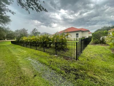 Bradenton, FL 4ft. Tall 3-Rail Black Aluminum Fence