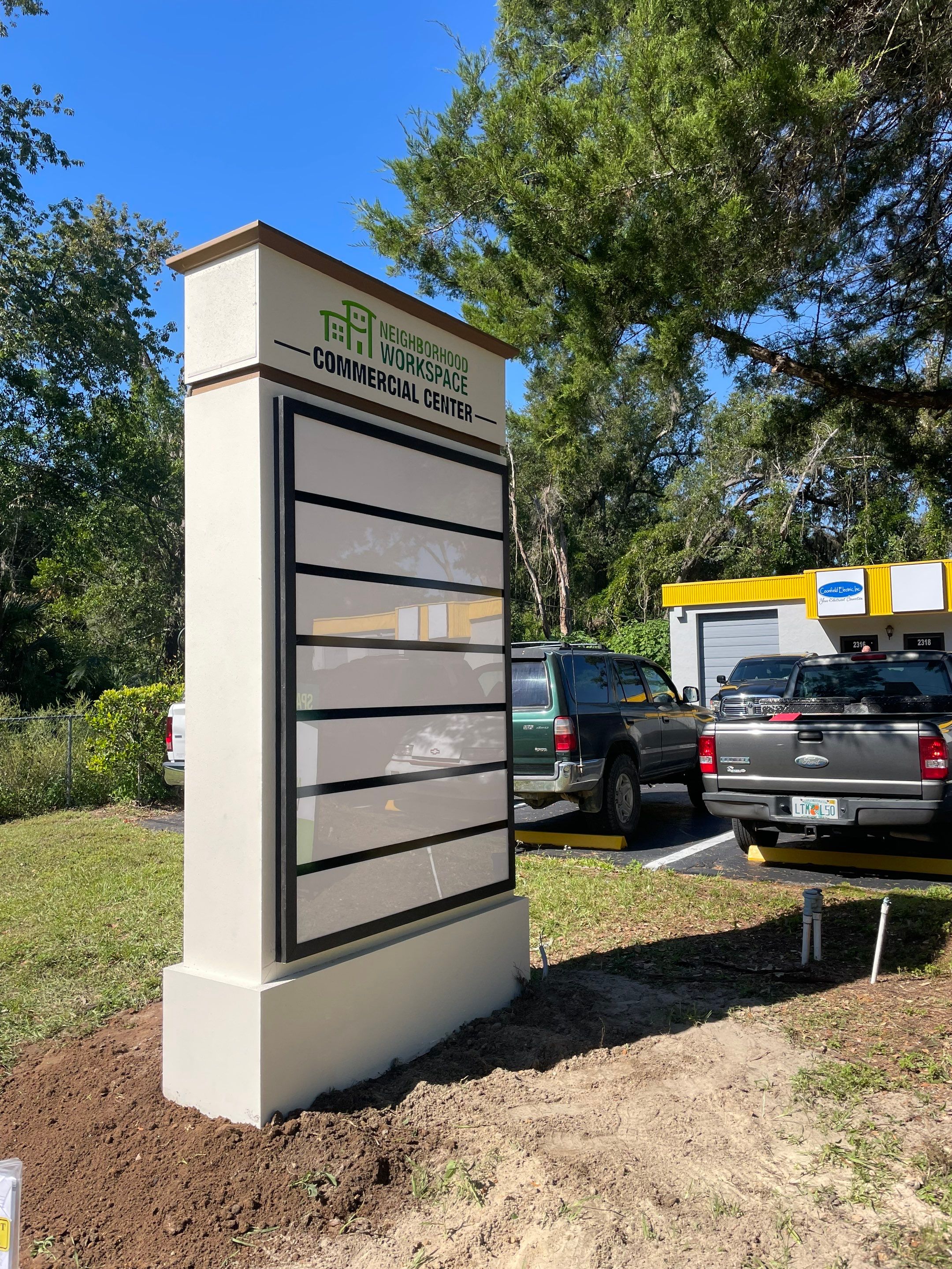 Monument Sign for Neighborhood Workspace by SignCrafters