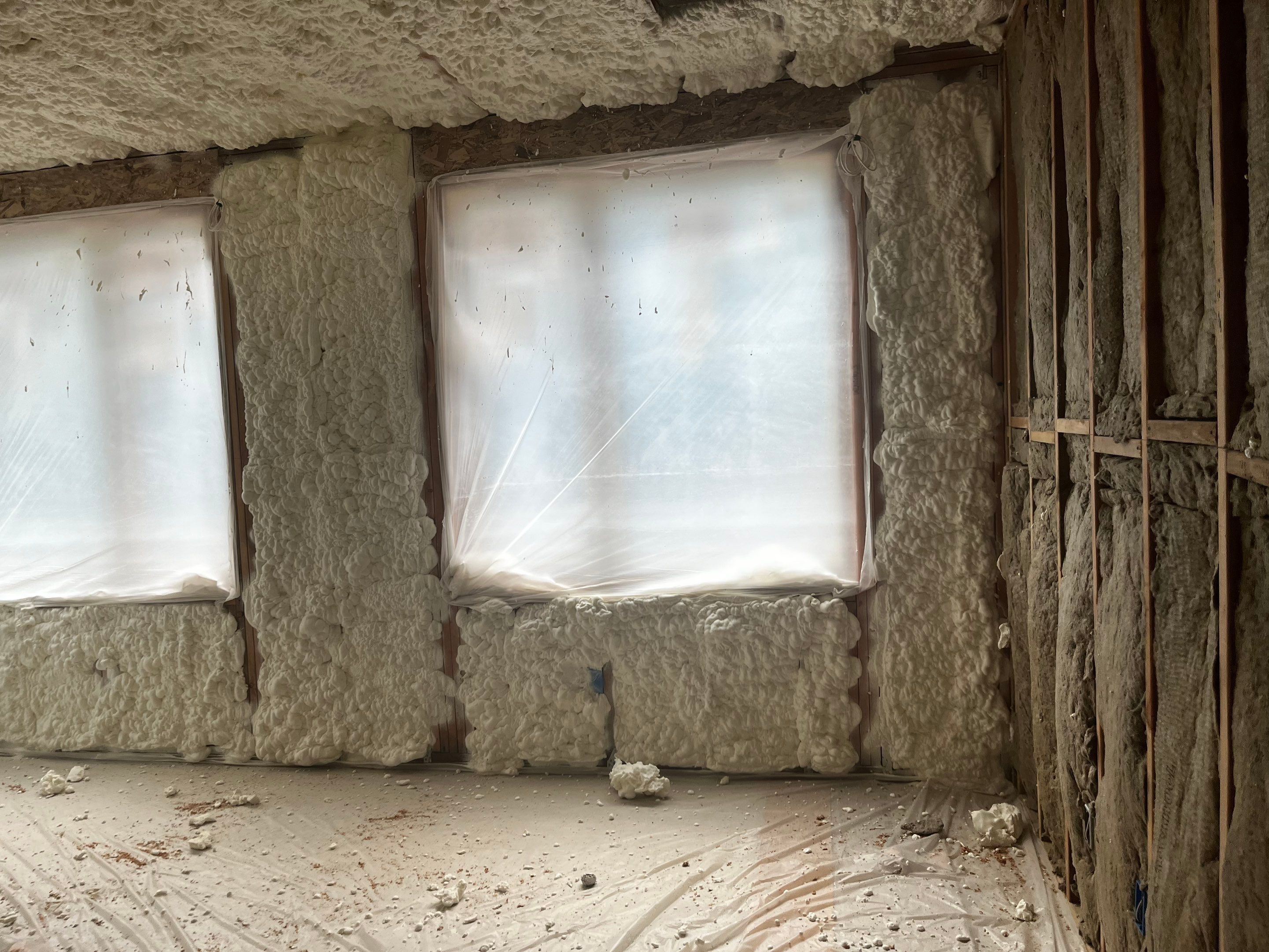 New Home Construction using open cell spray foam by NYS Foam & Energy