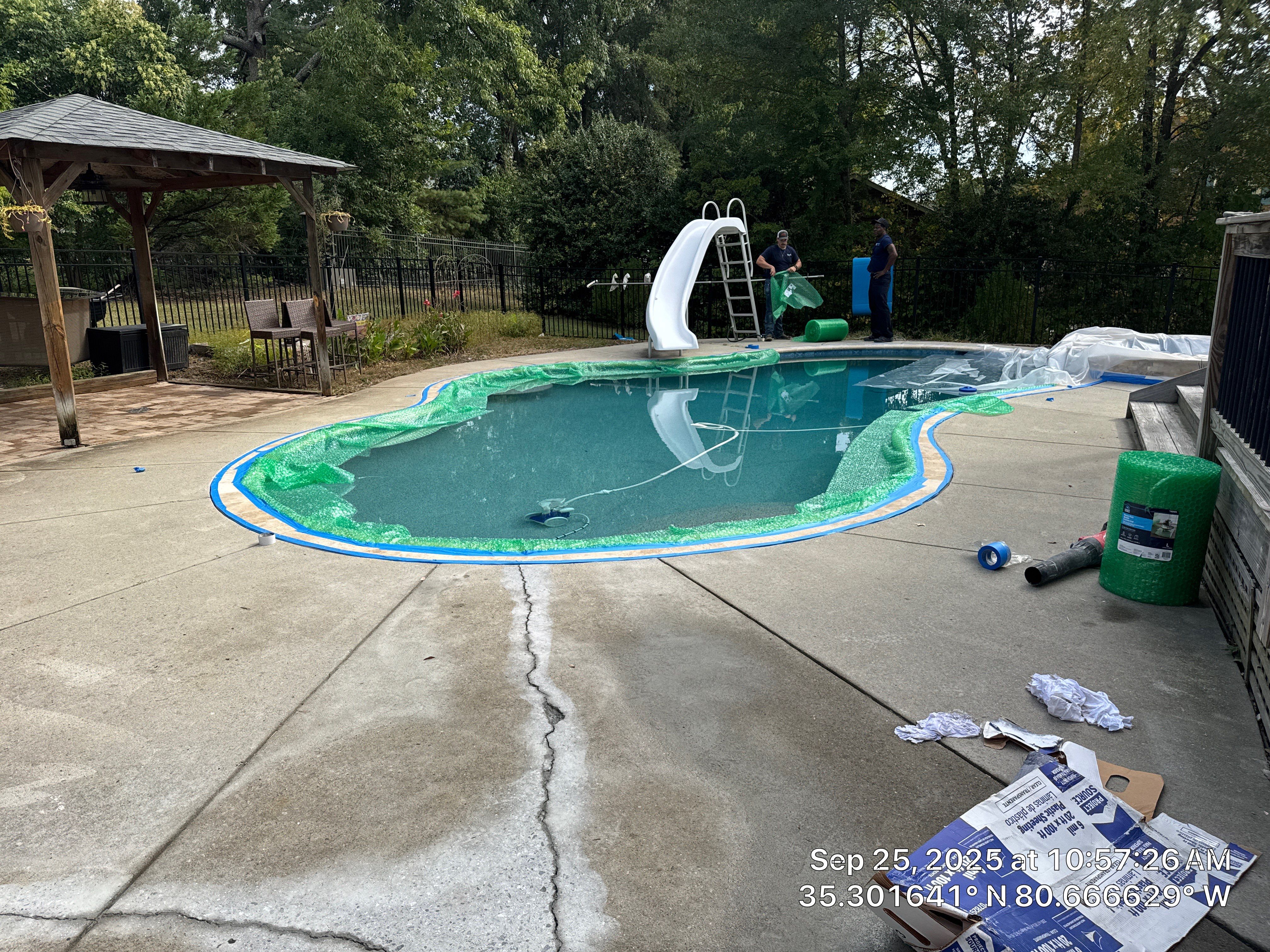 Pool Deck OverLay in Knockdown finish by Endure Concrete Coatings
