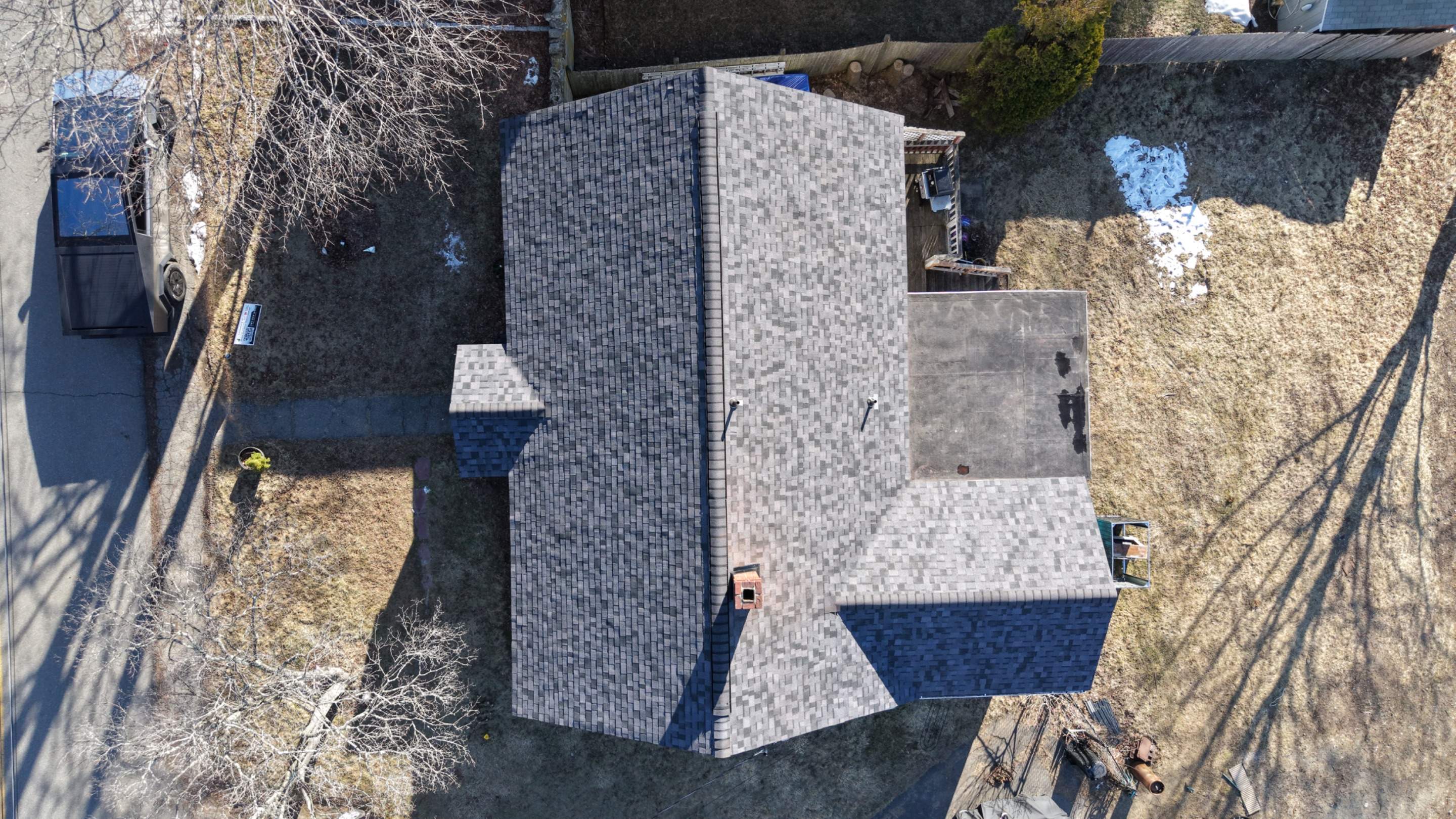 Skylight Removal & Full Roof Replacement in Salisbury, MA – Owens Corning Duration Designer, Midnight Plum by JOHNNYS PRO