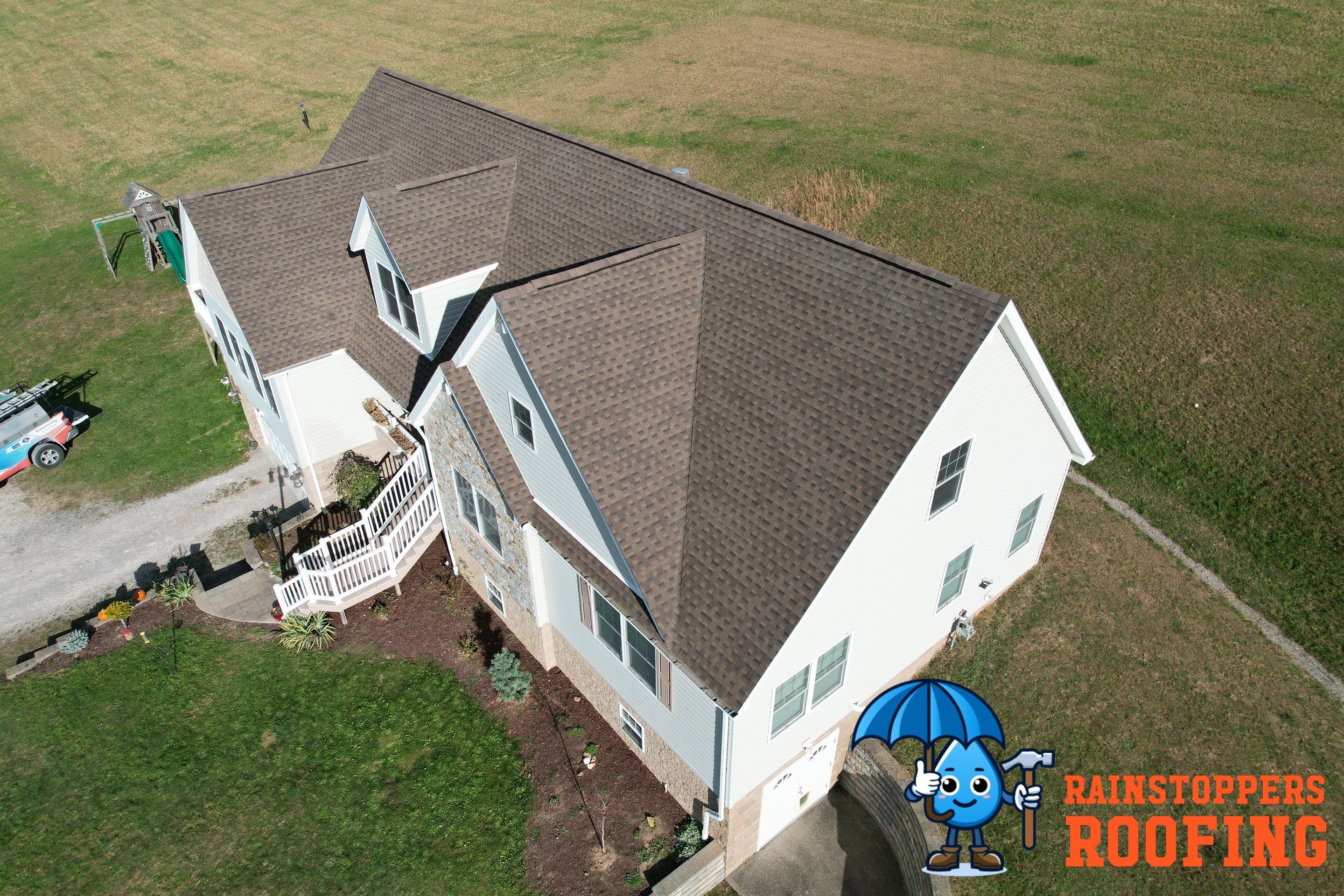 Residential Roofing Installation using GAF Timberline HDZ Barkwood by Rainstoppers Roofing